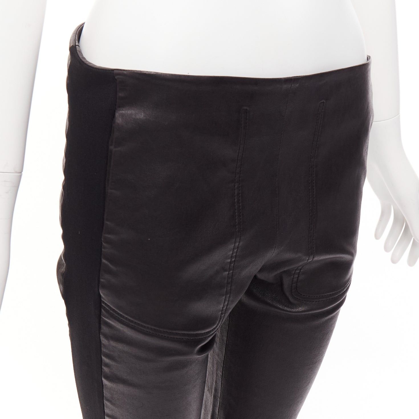 Balenciaga BALENCIAGA LEATHER 2011 black lambskin blend moto cuffed pants FR40 L Size 30" / US 8 / IT 44 - 2 Thumbnail