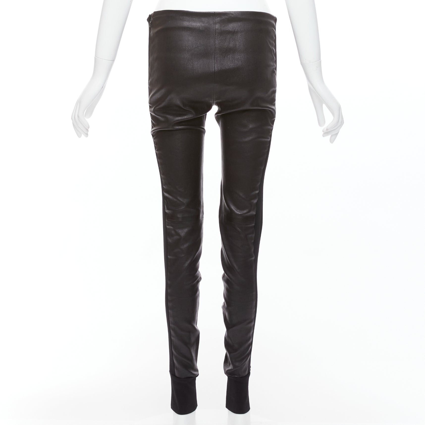 Balenciaga BALENCIAGA LEATHER 2011 black lambskin blend moto cuffed pants FR40 L Size 30" / US 8 / IT 44 - 5 Thumbnail