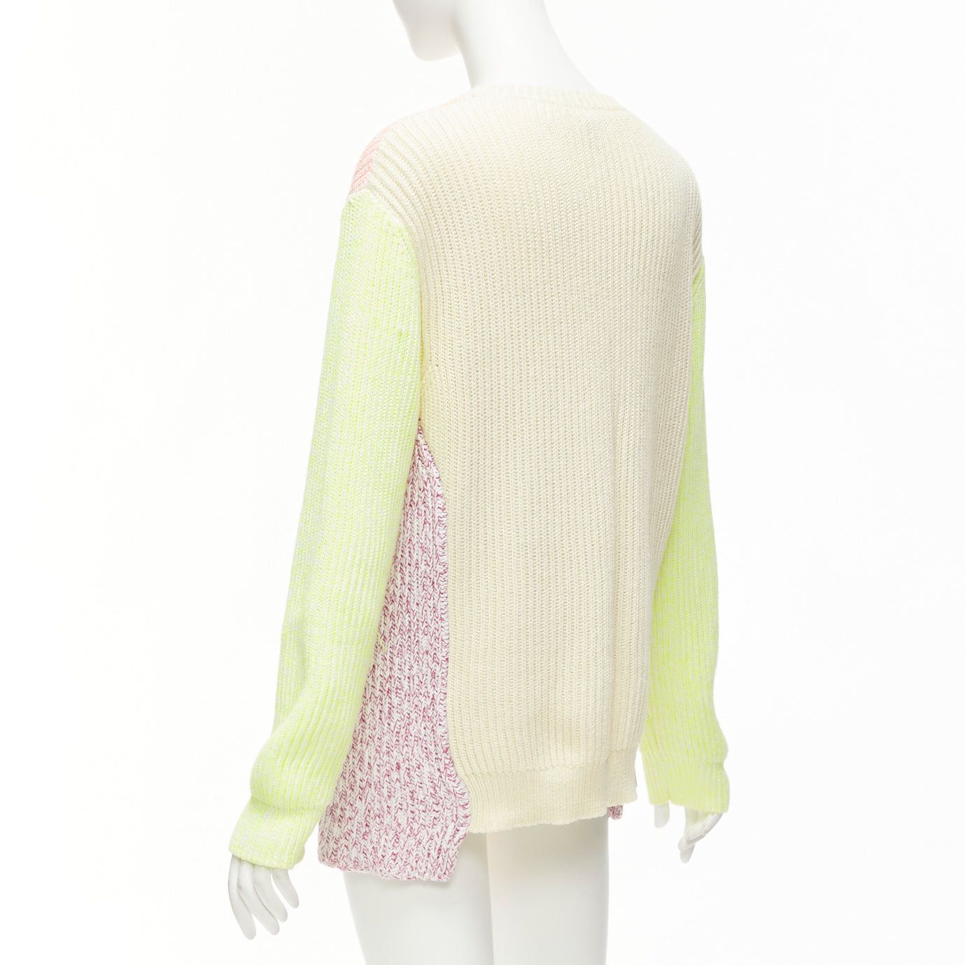 Stella McCartney STELLA MCCARTNEY 2012 neon yellow orange cotton blend oversized sweater IT44 L Size M / US 6-8 / IT 42-44 - 6 Thumbnail