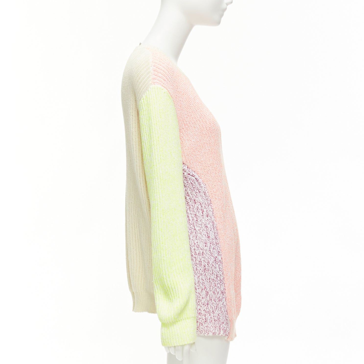 Stella McCartney STELLA MCCARTNEY 2012 neon yellow orange cotton blend oversized sweater IT44 L Size M / US 6-8 / IT 42-44 - 4 Thumbnail