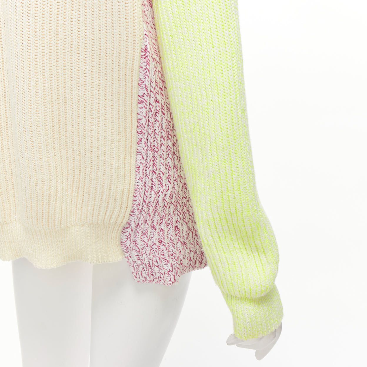 Stella McCartney STELLA MCCARTNEY 2012 neon yellow orange cotton blend oversized sweater IT44 L Size M / US 6-8 / IT 42-44 - 2 Thumbnail