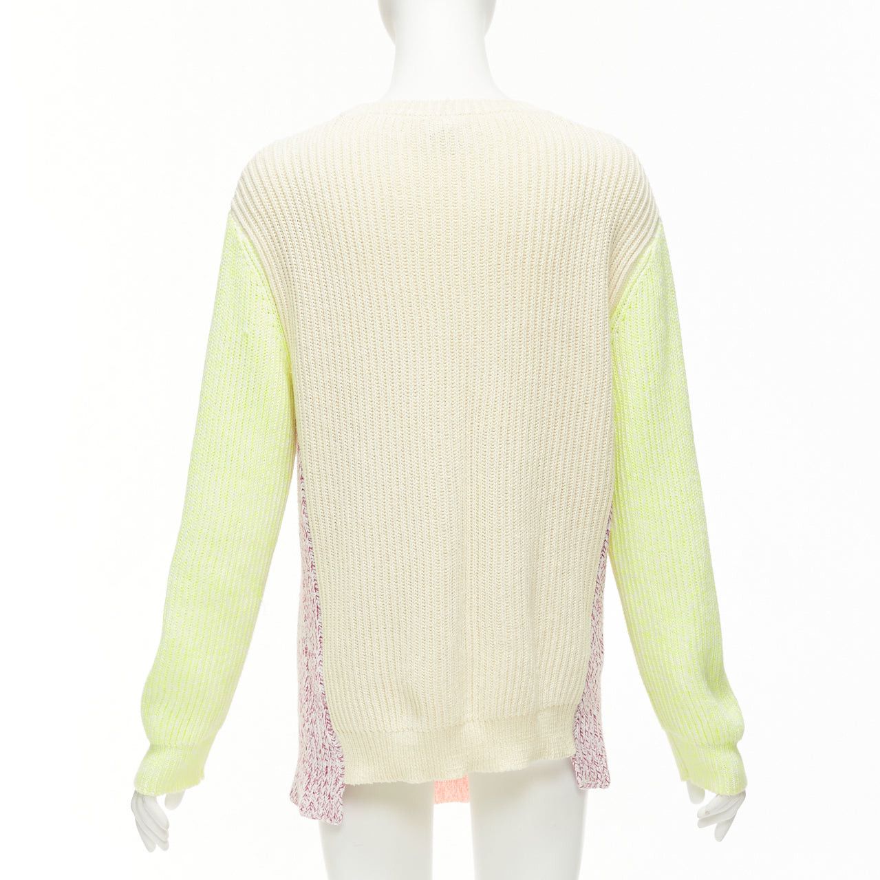 Stella McCartney STELLA MCCARTNEY 2012 neon yellow orange cotton blend oversized sweater IT44 L Size M / US 6-8 / IT 42-44 - 5 Thumbnail