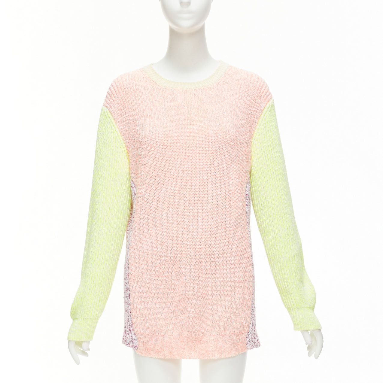 Stella McCartney STELLA MCCARTNEY 2012 neon yellow orange cotton blend oversized sweater IT44 L Size M / US 6-8 / IT 42-44 - 3 Thumbnail