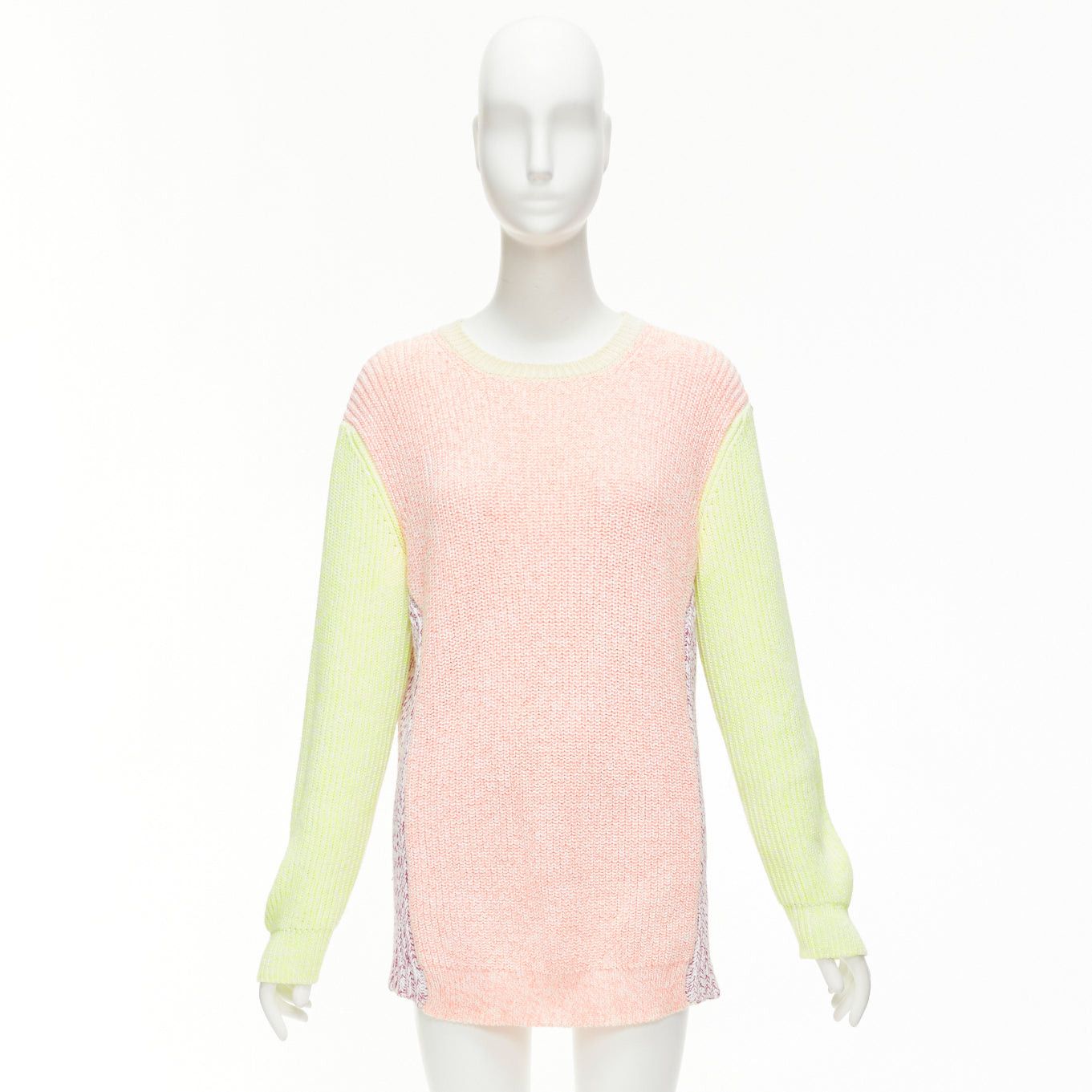 Stella McCartney STELLA MCCARTNEY 2012 neon yellow orange cotton blend oversized sweater IT44 L Size M / US 6-8 / IT 42-44 - 10 Thumbnail