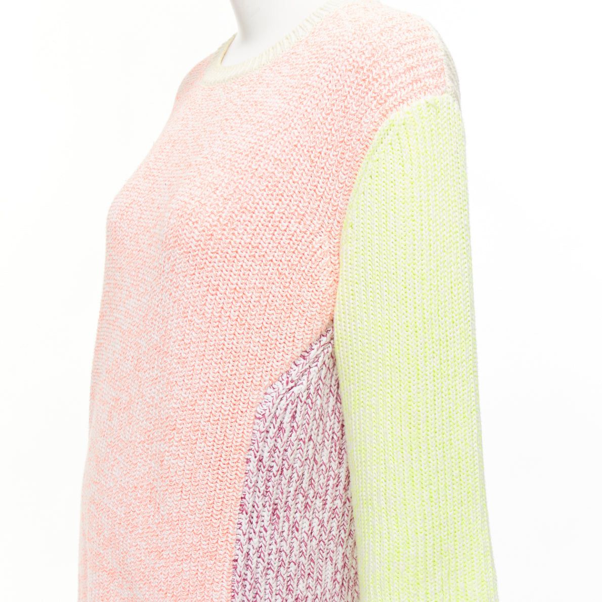 Stella McCartney STELLA MCCARTNEY 2012 neon yellow orange cotton blend oversized sweater IT44 L Size M / US 6-8 / IT 42-44 - 7 Thumbnail