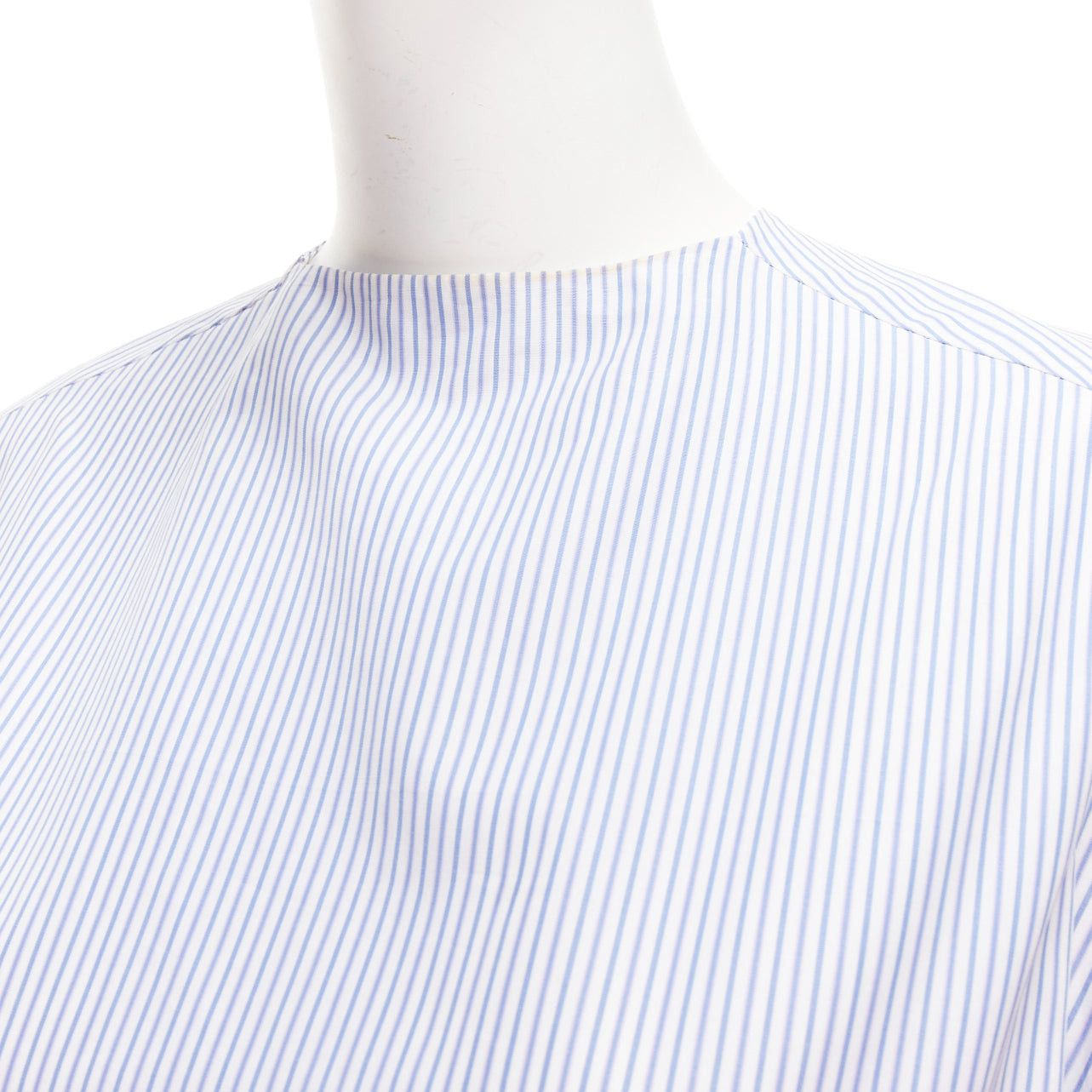 Marine Serre MARINE SERRE yellow blue white pinstriped puff sleeve peplum top M Size M / US 6-8 / IT 42-44 - 7 Thumbnail