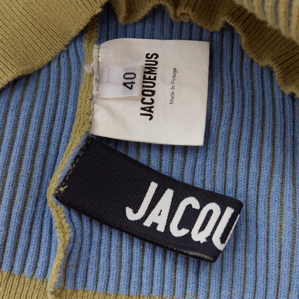 Jacquemus JACQUEMUS Rosa green blue ribbed scoop neck fitted long sleeve top FR40 L Size M / US 6-8 / IT 42-44 - 10 Thumbnail