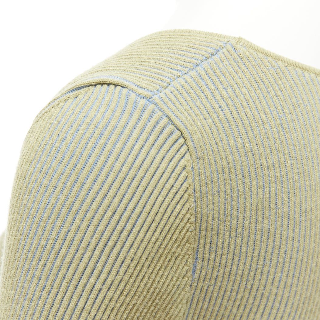 Jacquemus JACQUEMUS Rosa green blue ribbed scoop neck fitted long sleeve top FR40 L Size M / US 6-8 / IT 42-44 - 7 Thumbnail