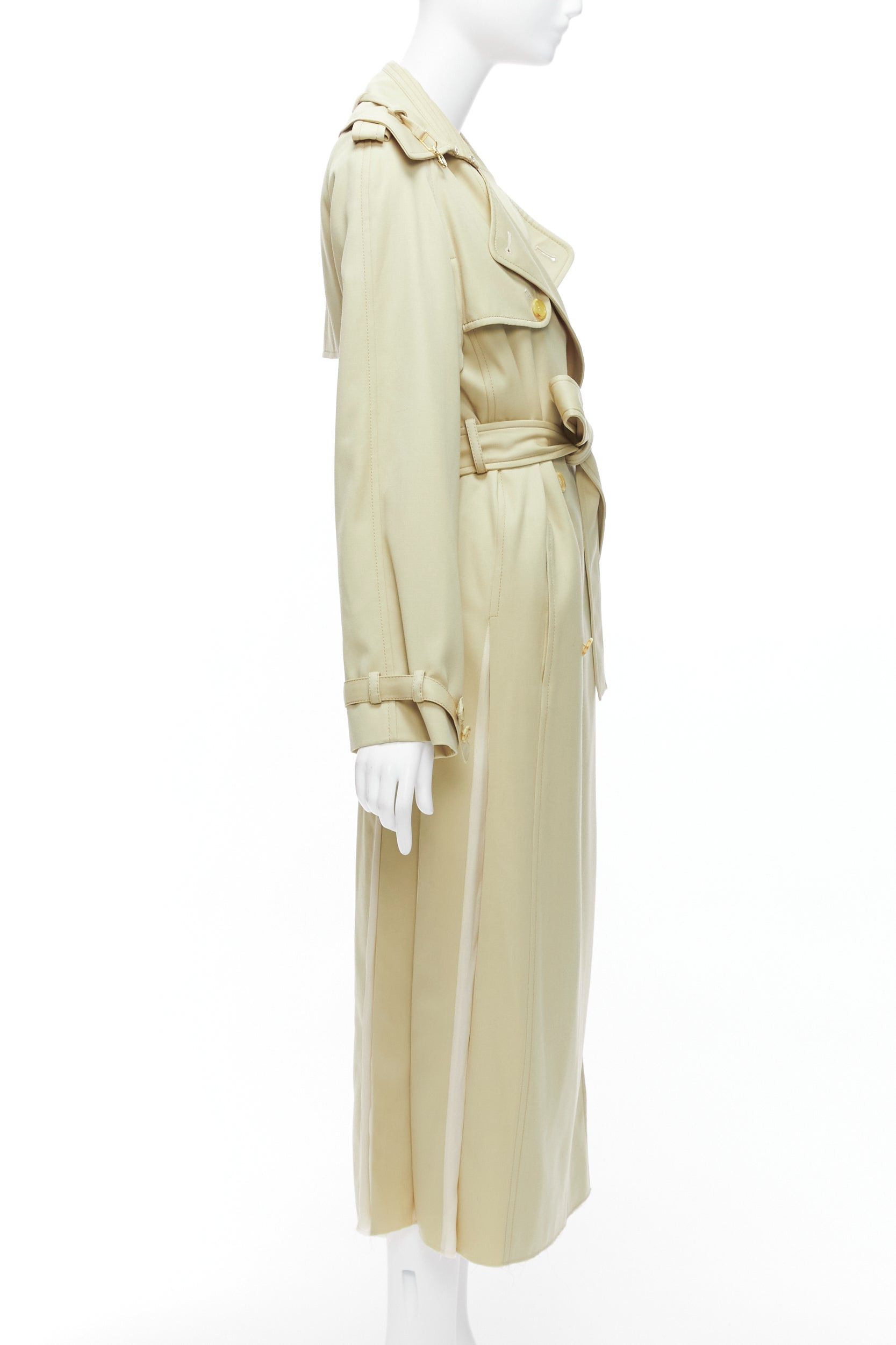 Gabriela Hearst GABRIELA HEARST 100% merino wool silk trimmed pleats trench coat IT40 S Size S / US 4 / IT 40 - 5 Thumbnail