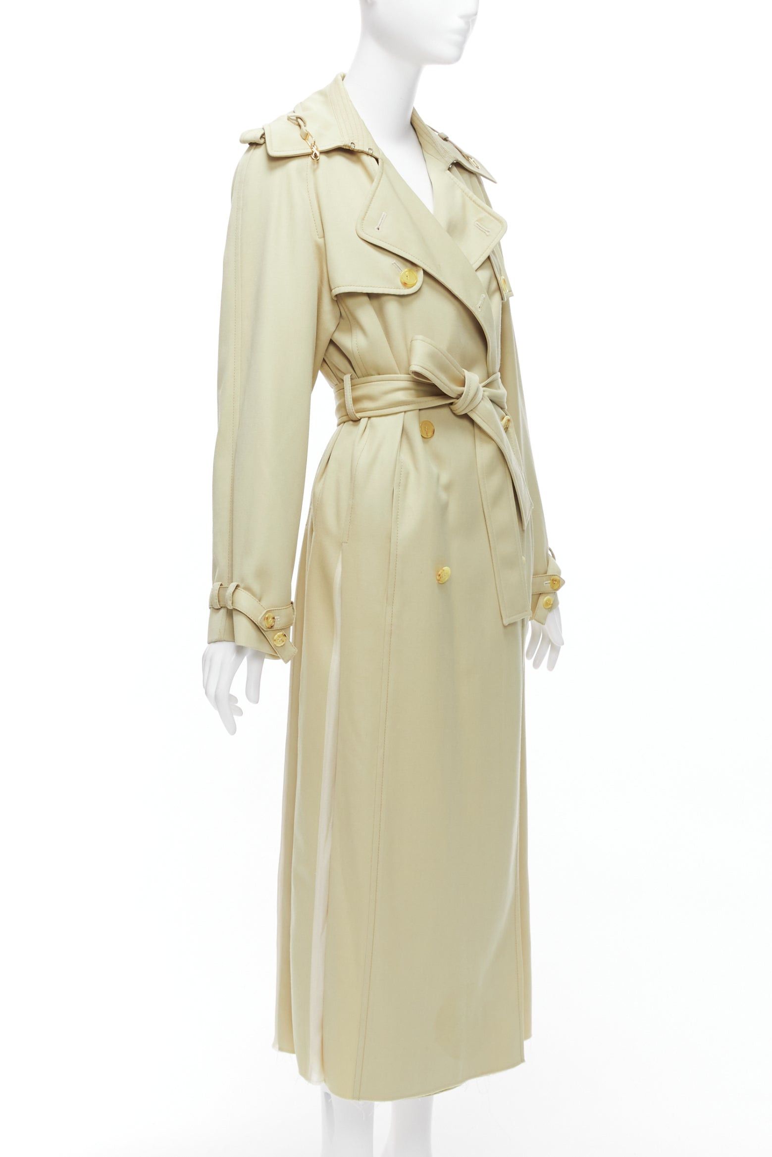 Gabriela Hearst GABRIELA HEARST 100% merino wool silk trimmed pleats trench coat IT40 S Size S / US 4 / IT 40 - 4 Thumbnail