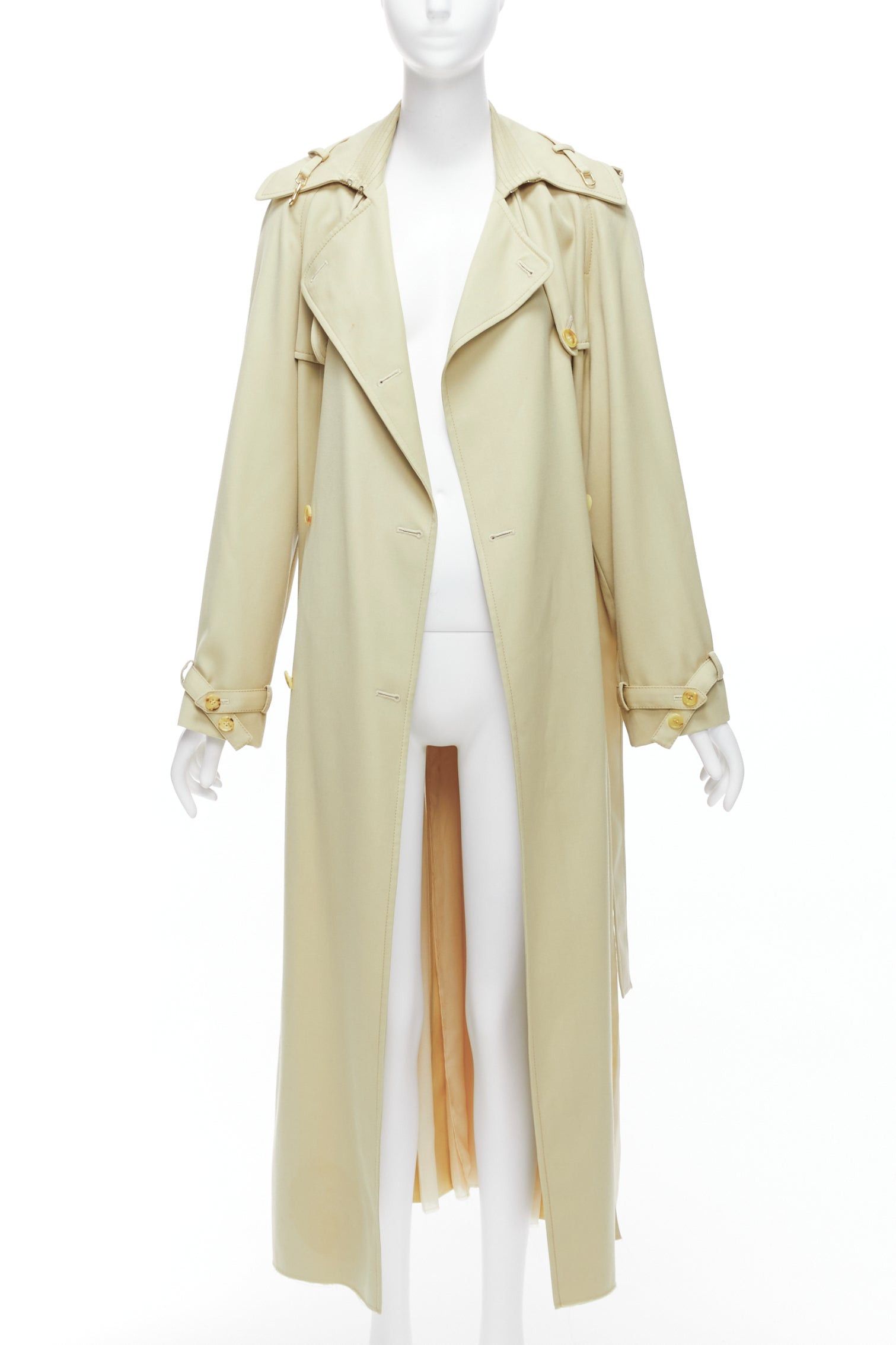Gabriela Hearst GABRIELA HEARST 100% merino wool silk trimmed pleats trench coat IT40 S Size S / US 4 / IT 40 - 3 Thumbnail