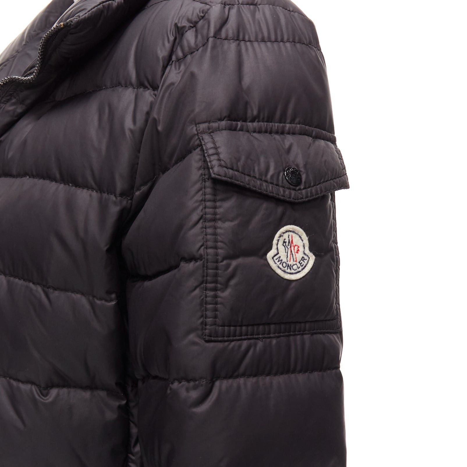 Moncler MONCLER Norme Afnor black quilted puffer zip front A line coat Sz3 L Size M / US 6-8 / IT 42-44 - 2 Thumbnail