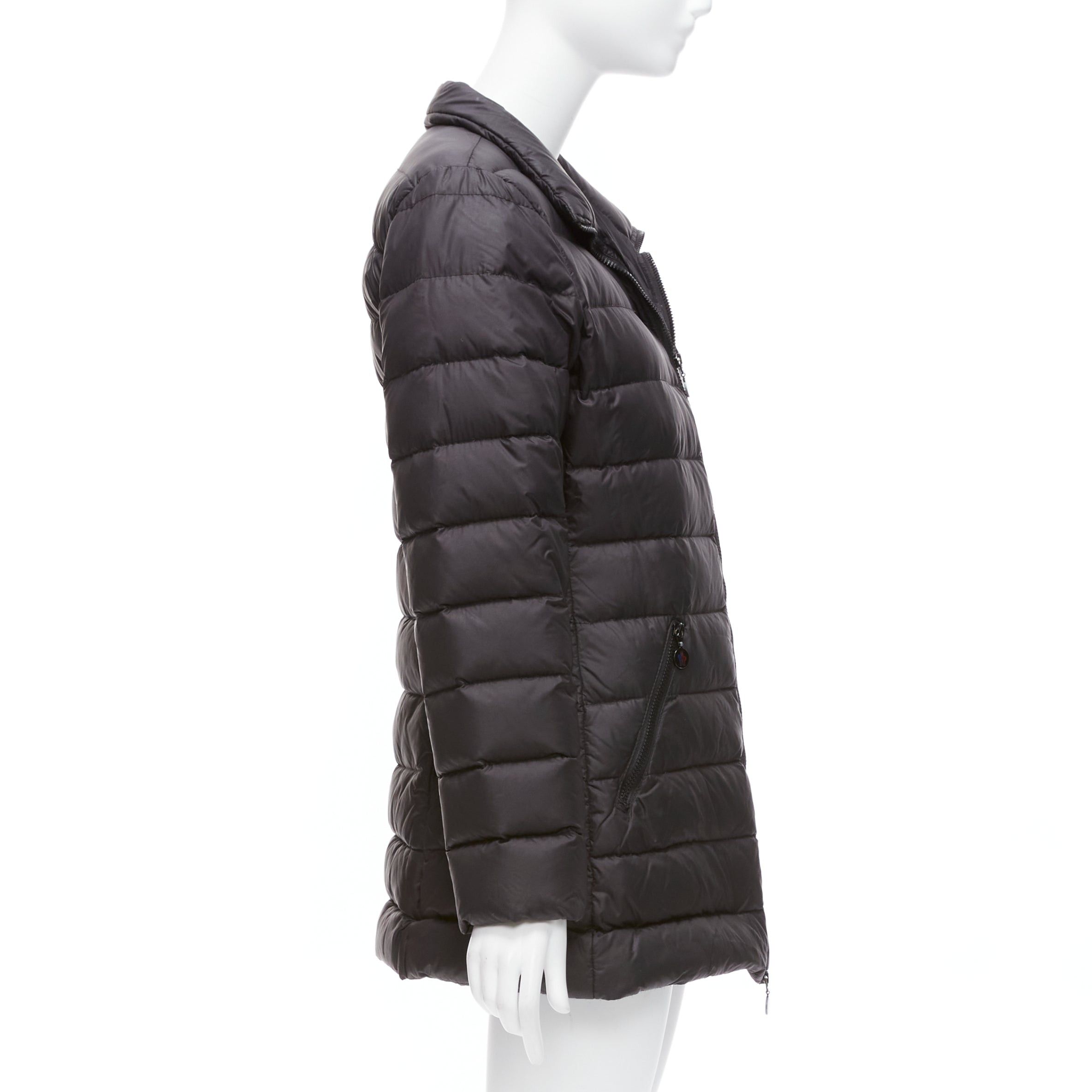 Moncler MONCLER Norme Afnor black quilted puffer zip front A line coat Sz3 L Size M / US 6-8 / IT 42-44 - 5 Thumbnail