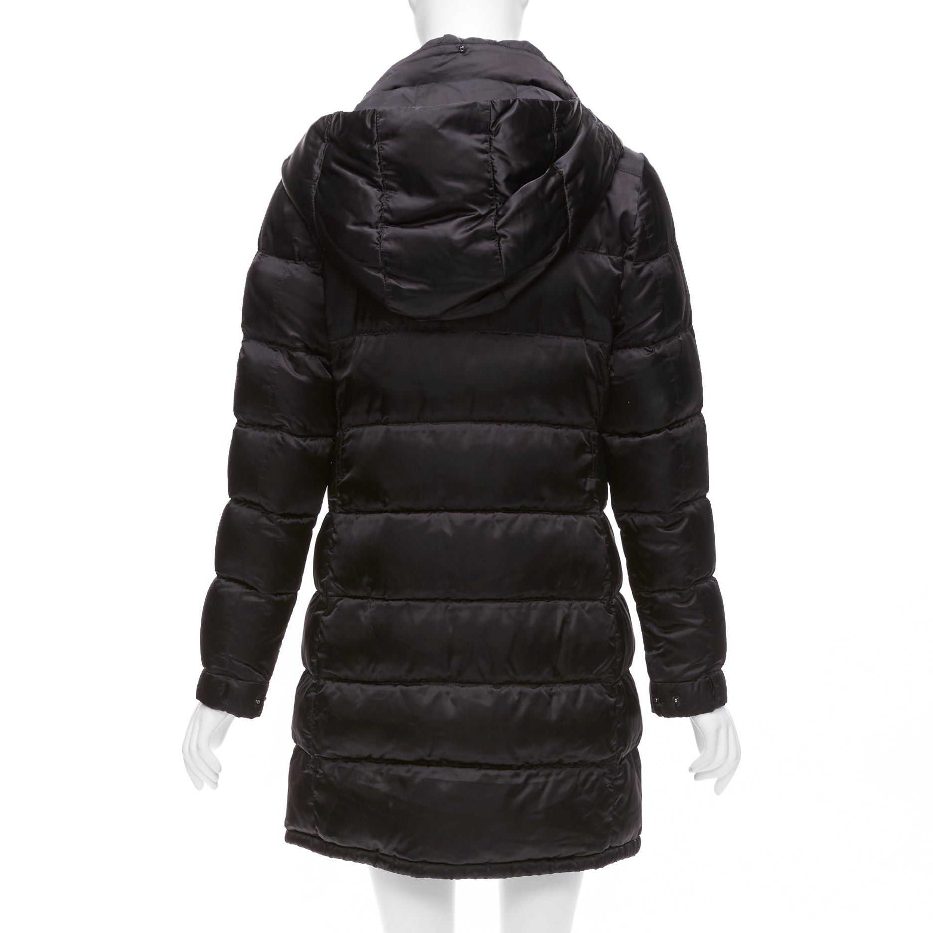 Prada PRADA 2010 black shiny nylon hooded quilted long sleeve puffer coat IT42 M Size M / US 6-8 / IT 42-44 - 6 Thumbnail