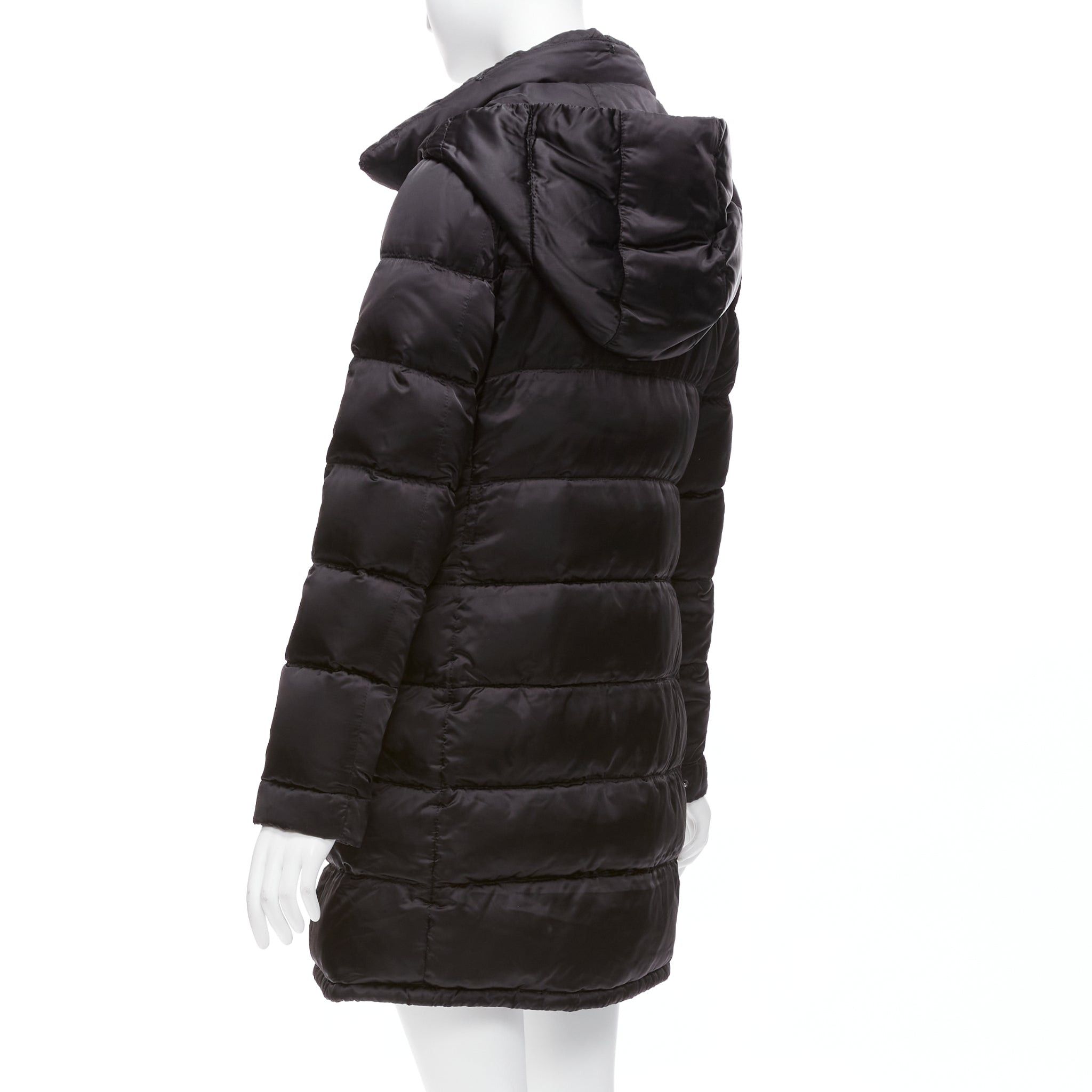 Prada PRADA 2010 black shiny nylon hooded quilted long sleeve puffer coat IT42 M Size M / US 6-8 / IT 42-44 - 7 Thumbnail