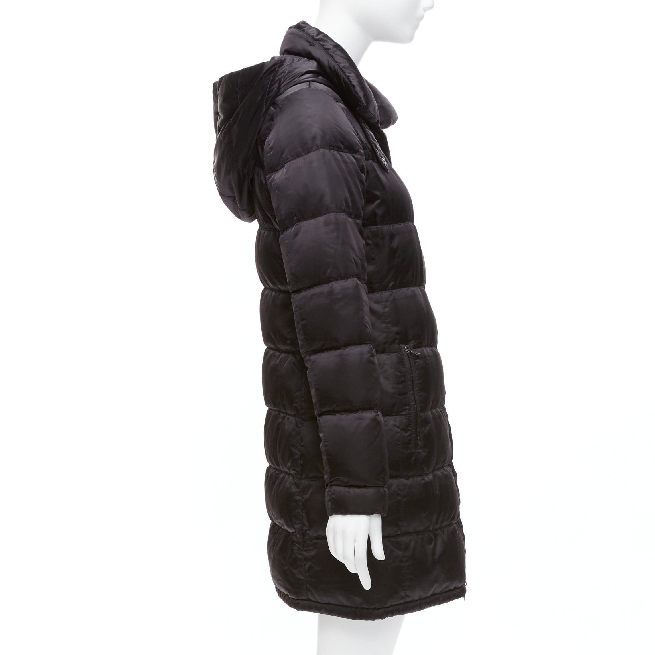 Prada PRADA 2010 black shiny nylon hooded quilted long sleeve puffer coat IT42 M Size M / US 6-8 / IT 42-44 - 5 Thumbnail