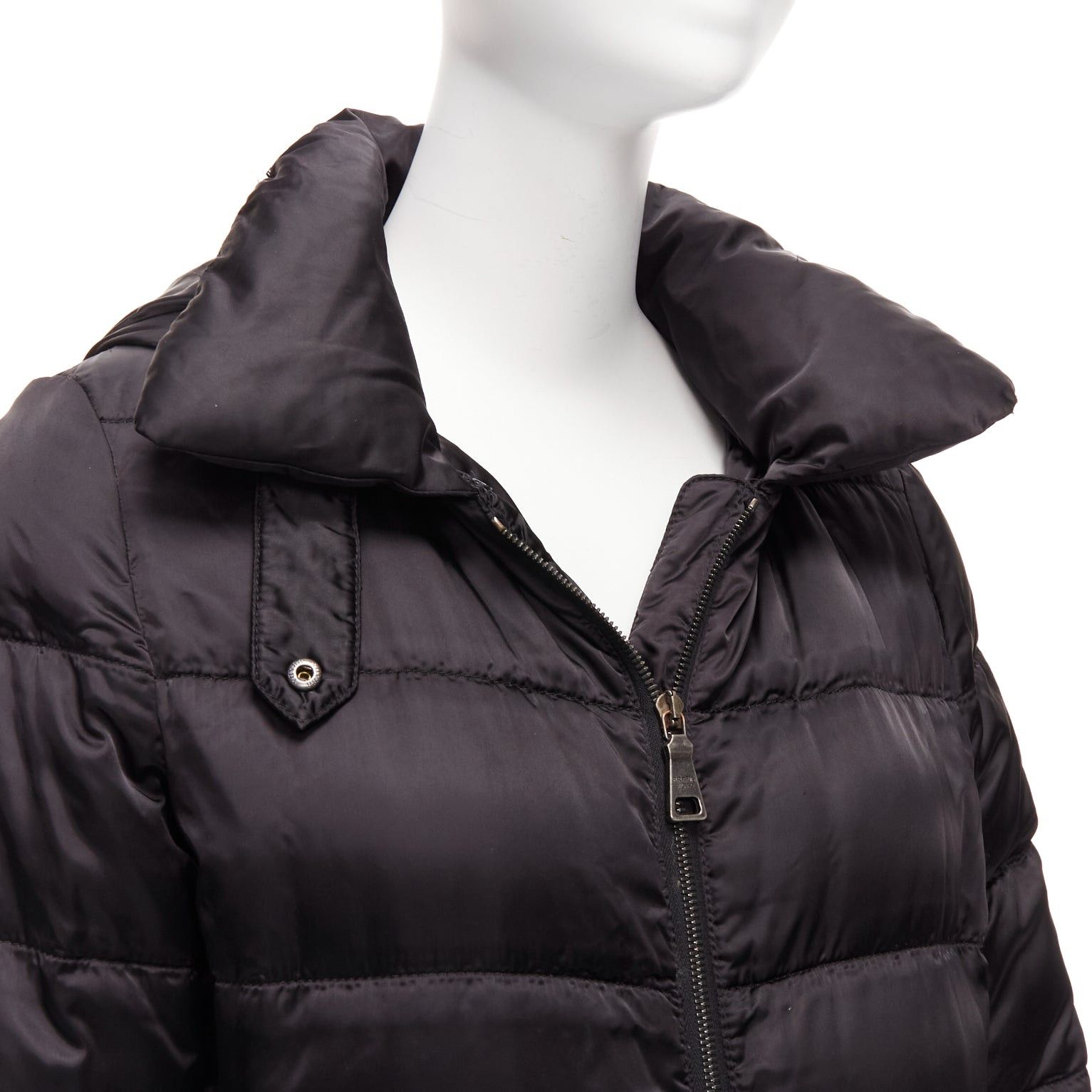 Prada PRADA 2010 black shiny nylon hooded quilted long sleeve puffer coat IT42 M Size M / US 6-8 / IT 42-44 - 2 Thumbnail