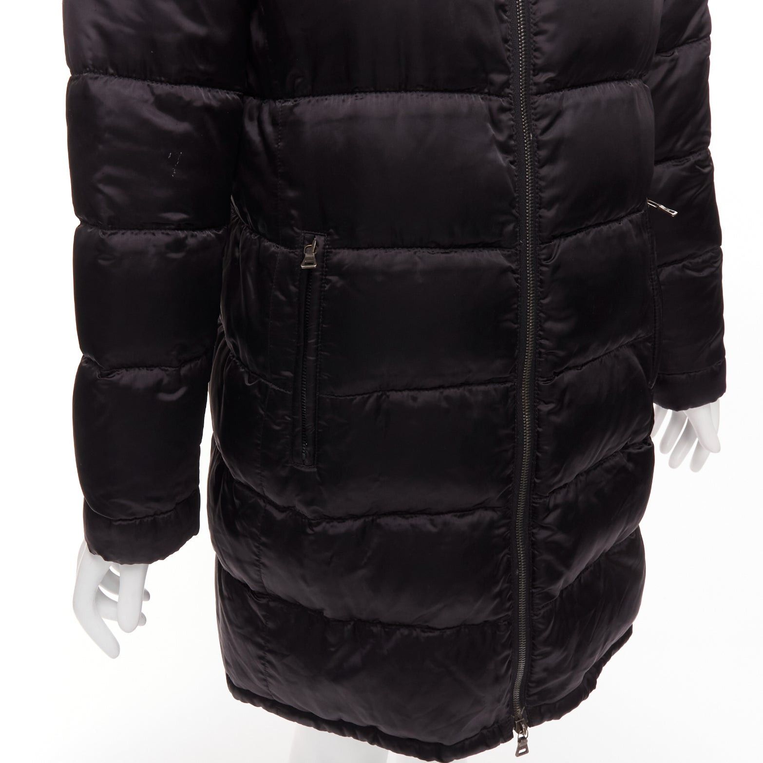 Prada PRADA 2010 black shiny nylon hooded quilted long sleeve puffer coat IT42 M Size M / US 6-8 / IT 42-44 - 8 Thumbnail