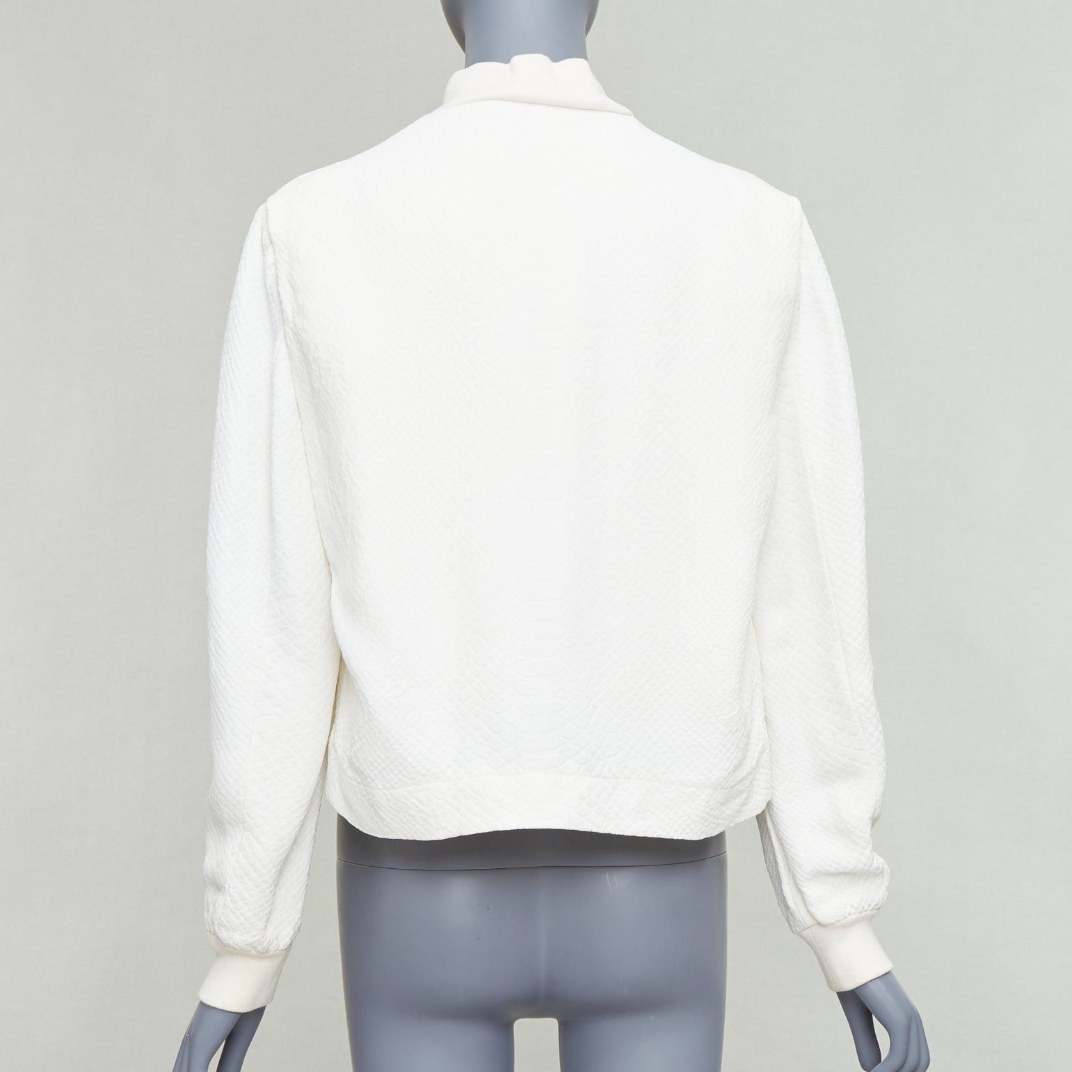 Stella McCartney STELLA MCCARTNEY 2013 white scale jacquard cropped bomber IT40 S Size S / US 4 / IT 40 - 6 Thumbnail