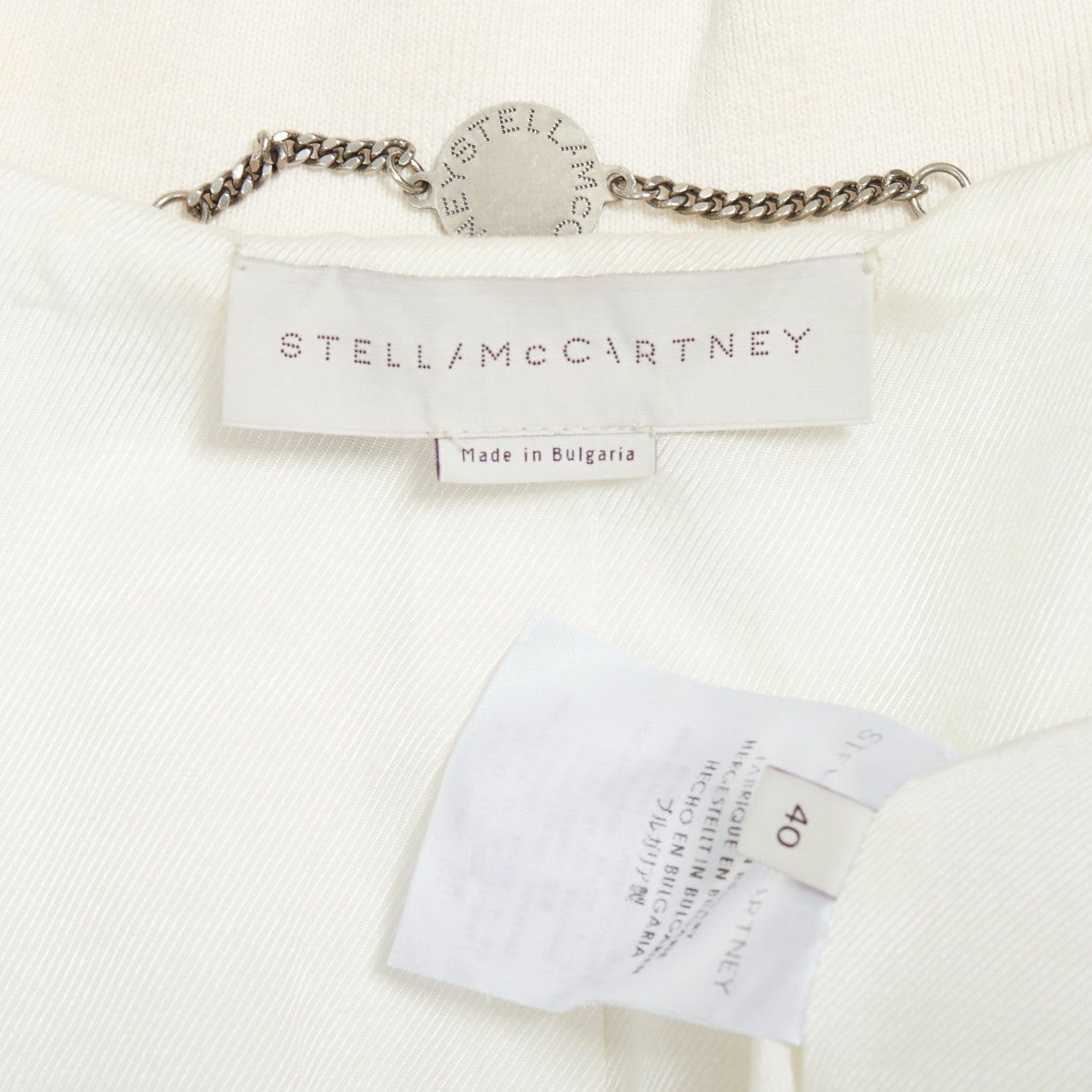 Stella McCartney STELLA MCCARTNEY 2013 white scale jacquard cropped bomber IT40 S Size S / US 4 / IT 40 - 9 Thumbnail
