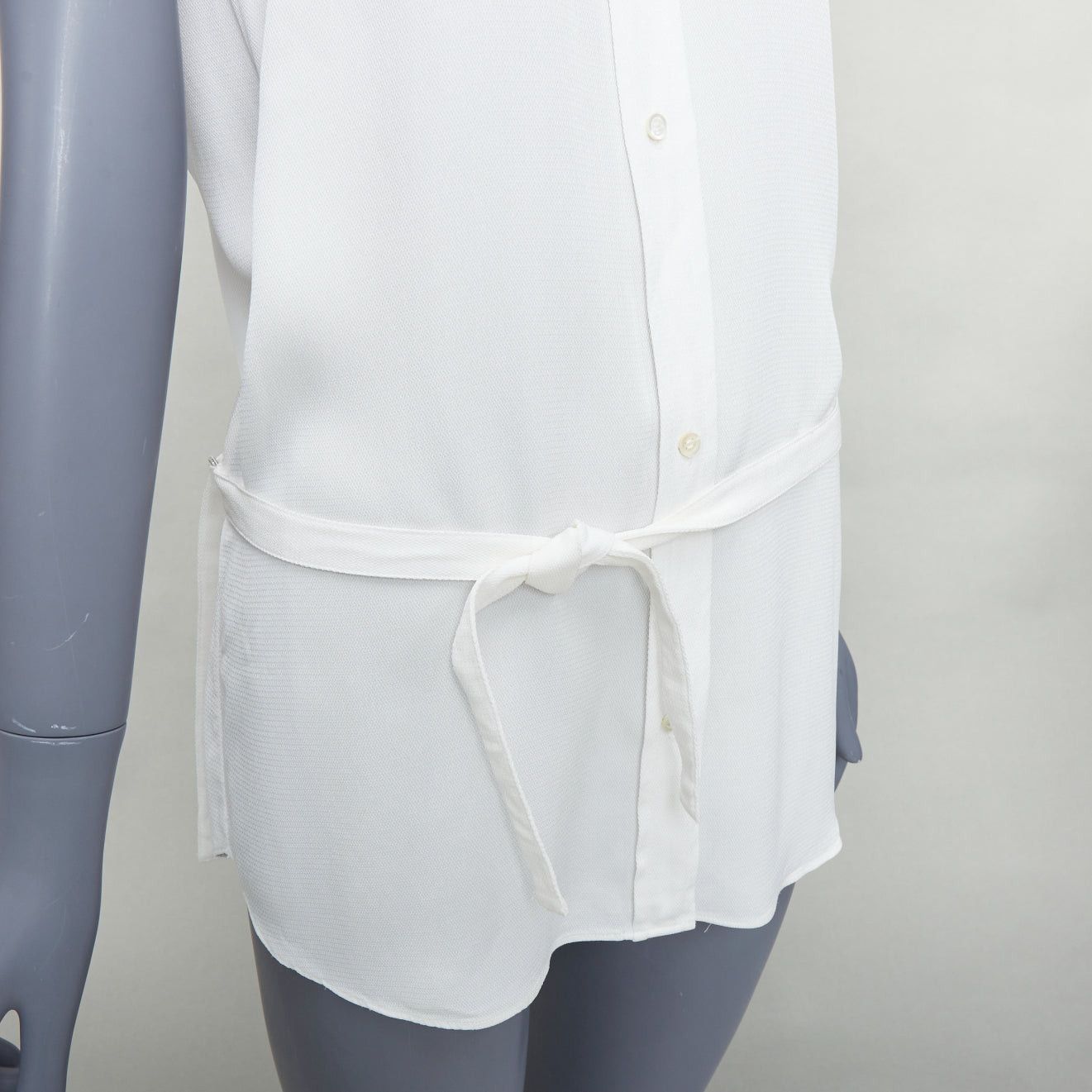 Helmut Lang HELMUT LANG white tie front deconstructed backless vest top S Size S / US 4 / IT 40 - 7 Thumbnail