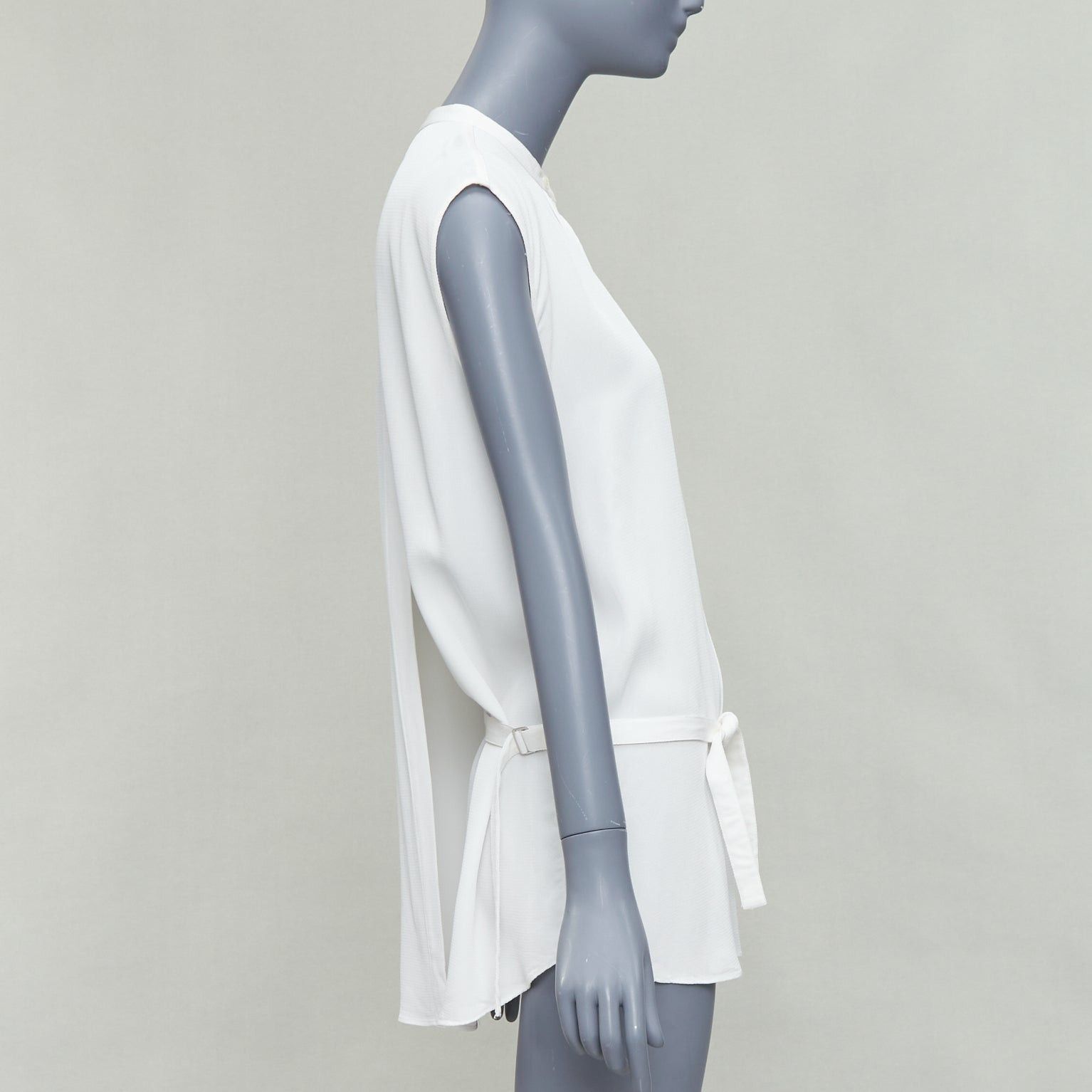 Helmut Lang HELMUT LANG white tie front deconstructed backless vest top S Size S / US 4 / IT 40 - 4 Thumbnail