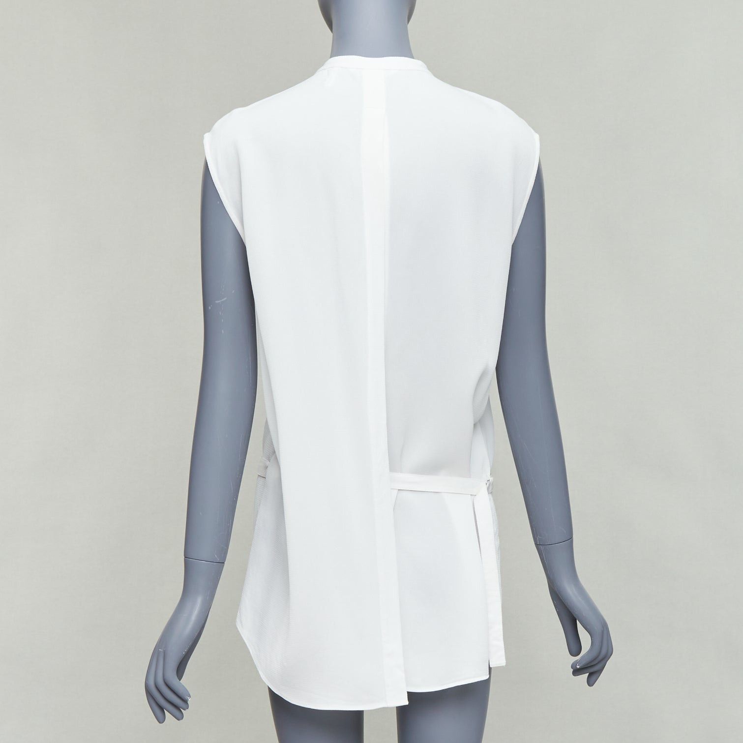 Helmut Lang HELMUT LANG white tie front deconstructed backless vest top S Size S / US 4 / IT 40 - 5 Thumbnail