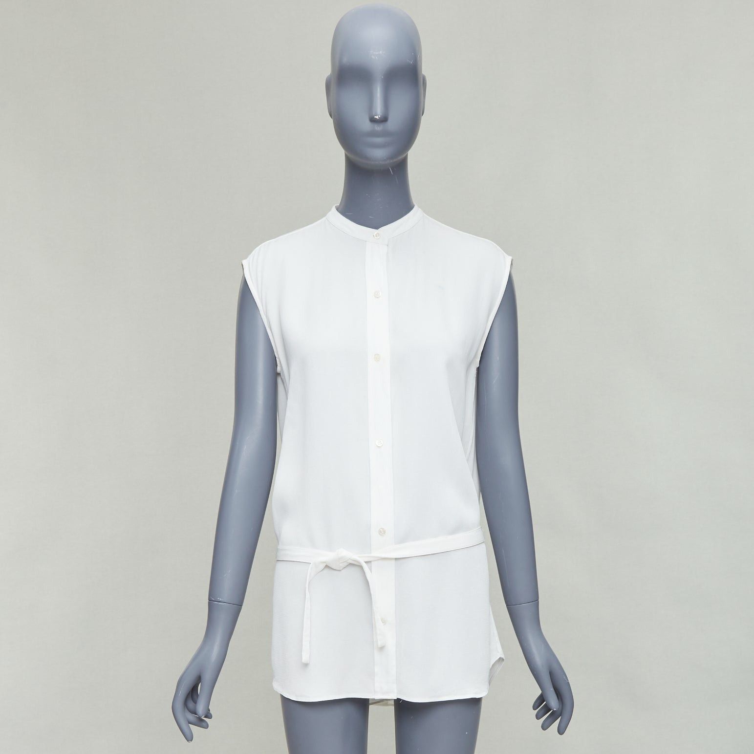 Helmut Lang HELMUT LANG white tie front deconstructed backless vest top S Size S / US 4 / IT 40 - 9 Thumbnail