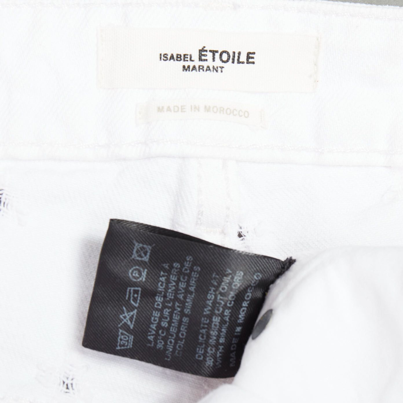 Isabel Marant ISABEL MARANT ETOILE Liny white hole punched frayed denim shorts FR38 M Size 28" / US 6 / IT 42 - 8 Thumbnail