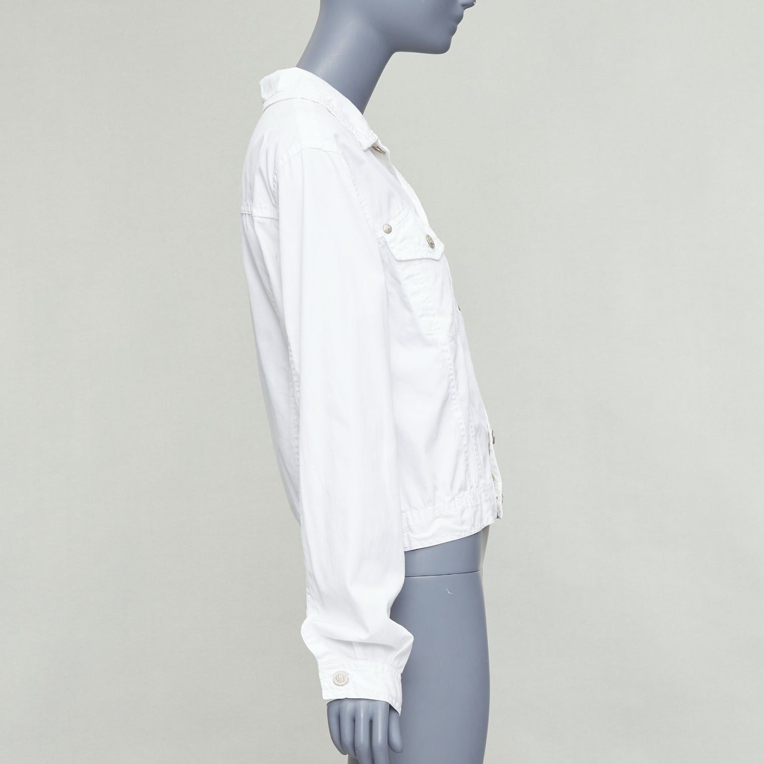 Versace VERSACE YOUNG Vintage white silver medusa logo button jacket Size XS / US 0-2 / IT 36-38 - 5 Thumbnail