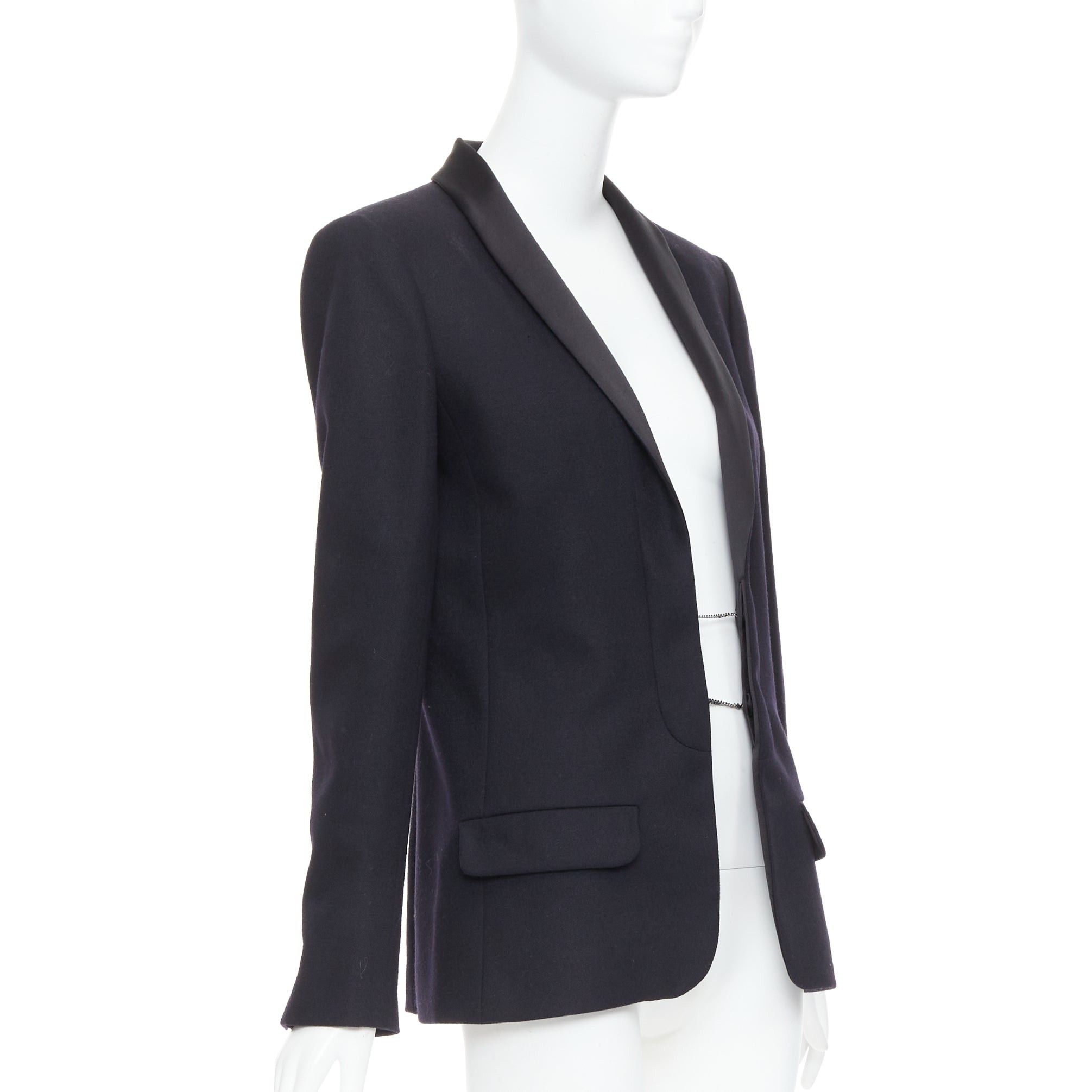 Chanel CHANEL 18A black Paris Hamburg Metier D'art wool tuxedo blazer FR40 L Size M / US 6-8 / IT 42-44 - 3 Thumbnail
