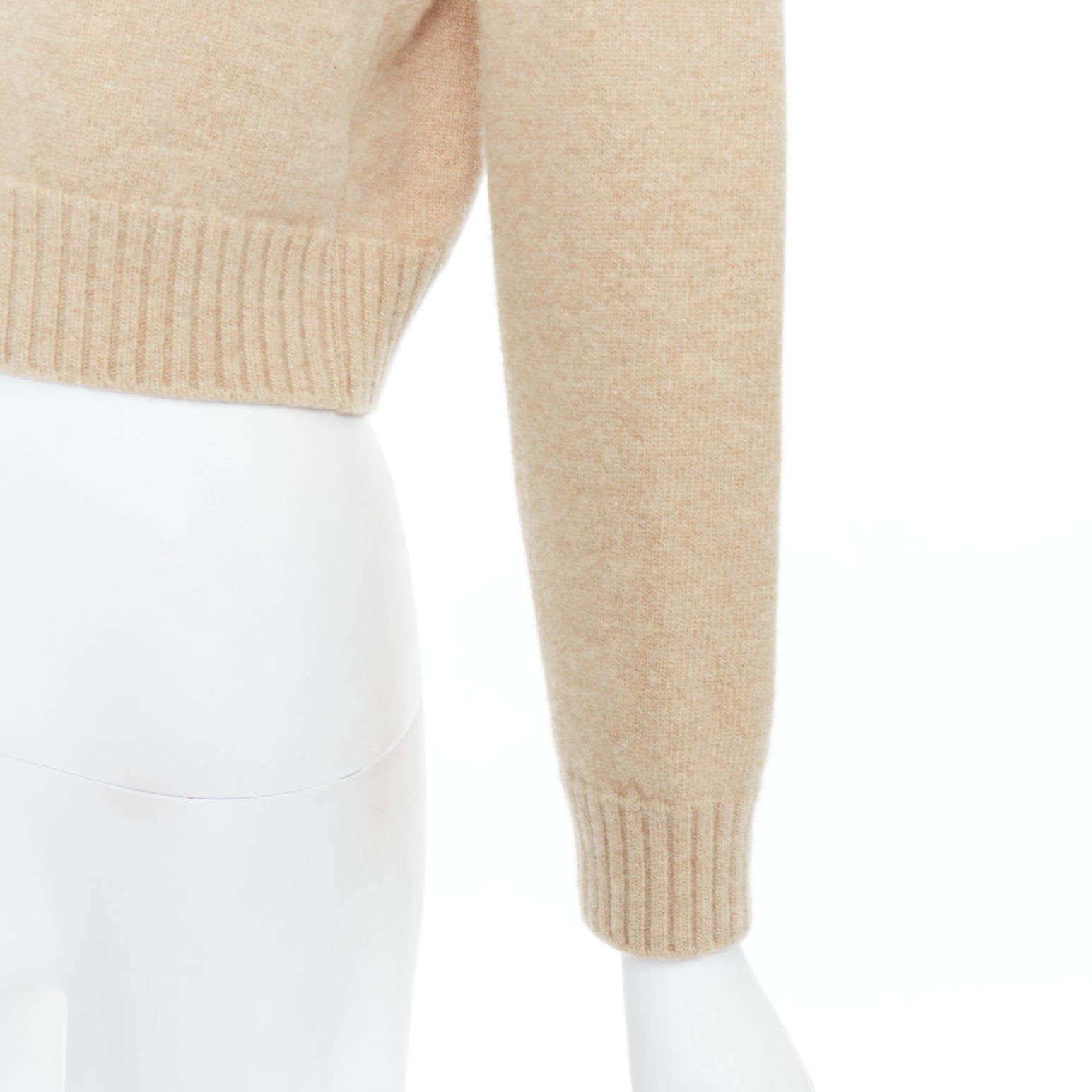 Loewe LOEWE camel anagram wool blend crew cropped sweater L Size M / US 6-8 / IT 42-44 - 7 Thumbnail