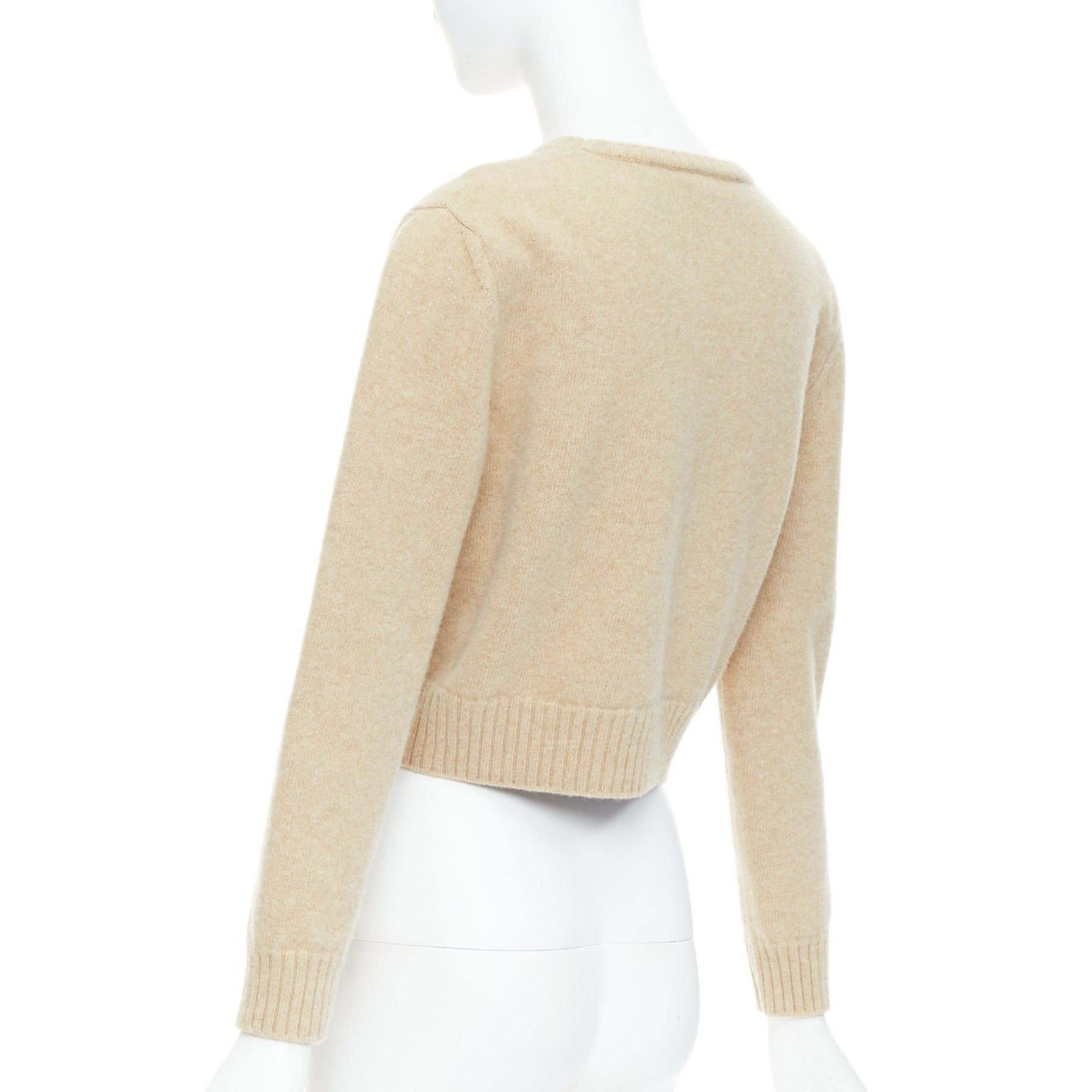 Loewe LOEWE camel anagram wool blend crew cropped sweater L Size M / US 6-8 / IT 42-44 - 6 Thumbnail