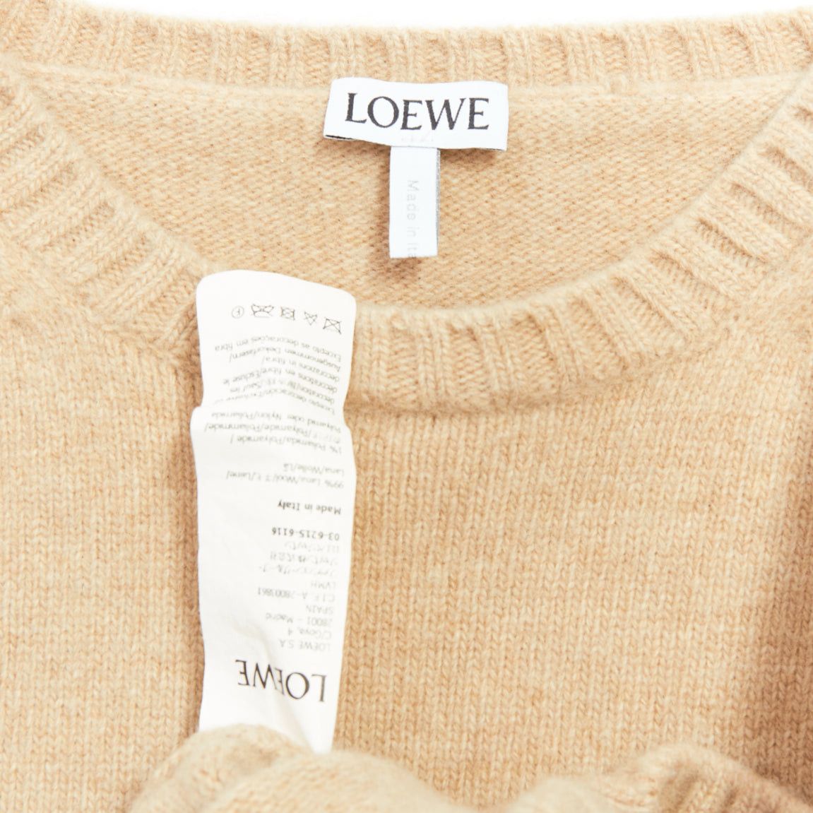 Loewe LOEWE camel anagram wool blend crew cropped sweater L Size M / US 6-8 / IT 42-44 - 8 Thumbnail