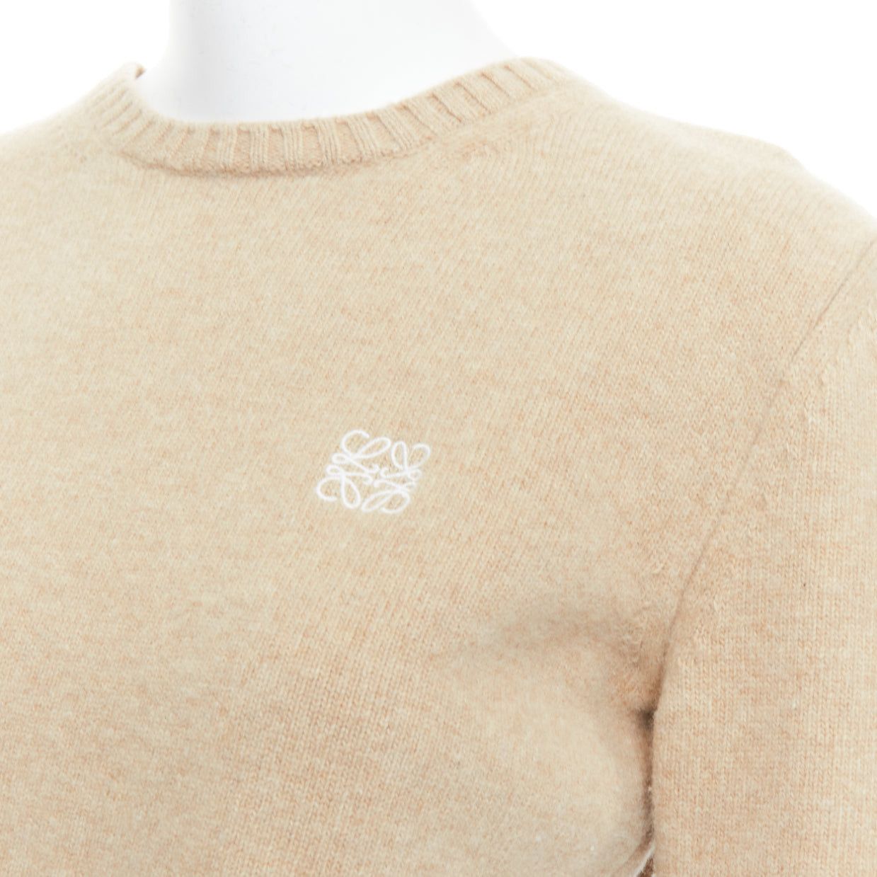 Loewe LOEWE camel anagram wool blend crew cropped sweater L Size M / US 6-8 / IT 42-44 - 2 Thumbnail