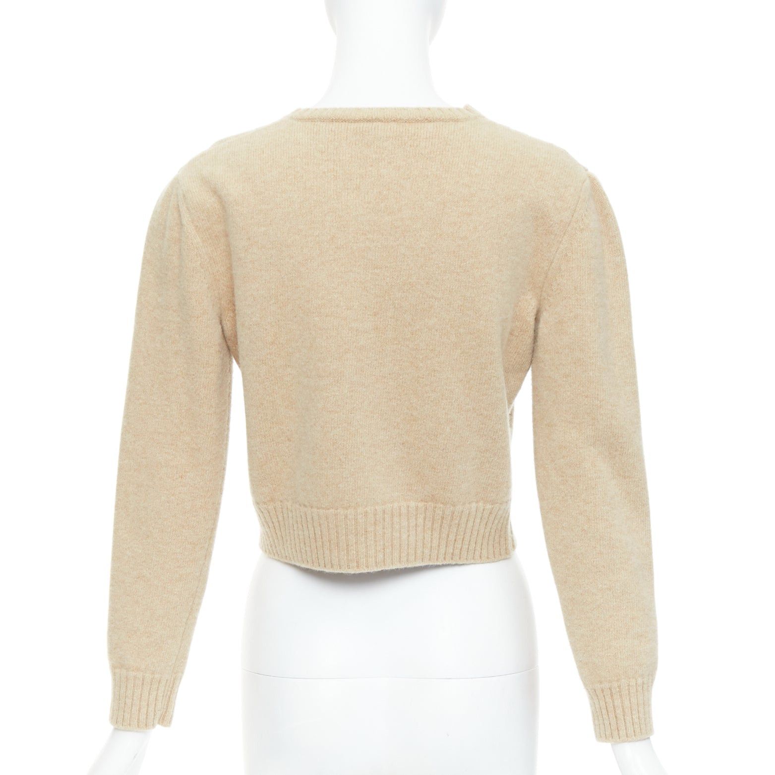 Loewe LOEWE camel anagram wool blend crew cropped sweater L Size M / US 6-8 / IT 42-44 - 5 Thumbnail