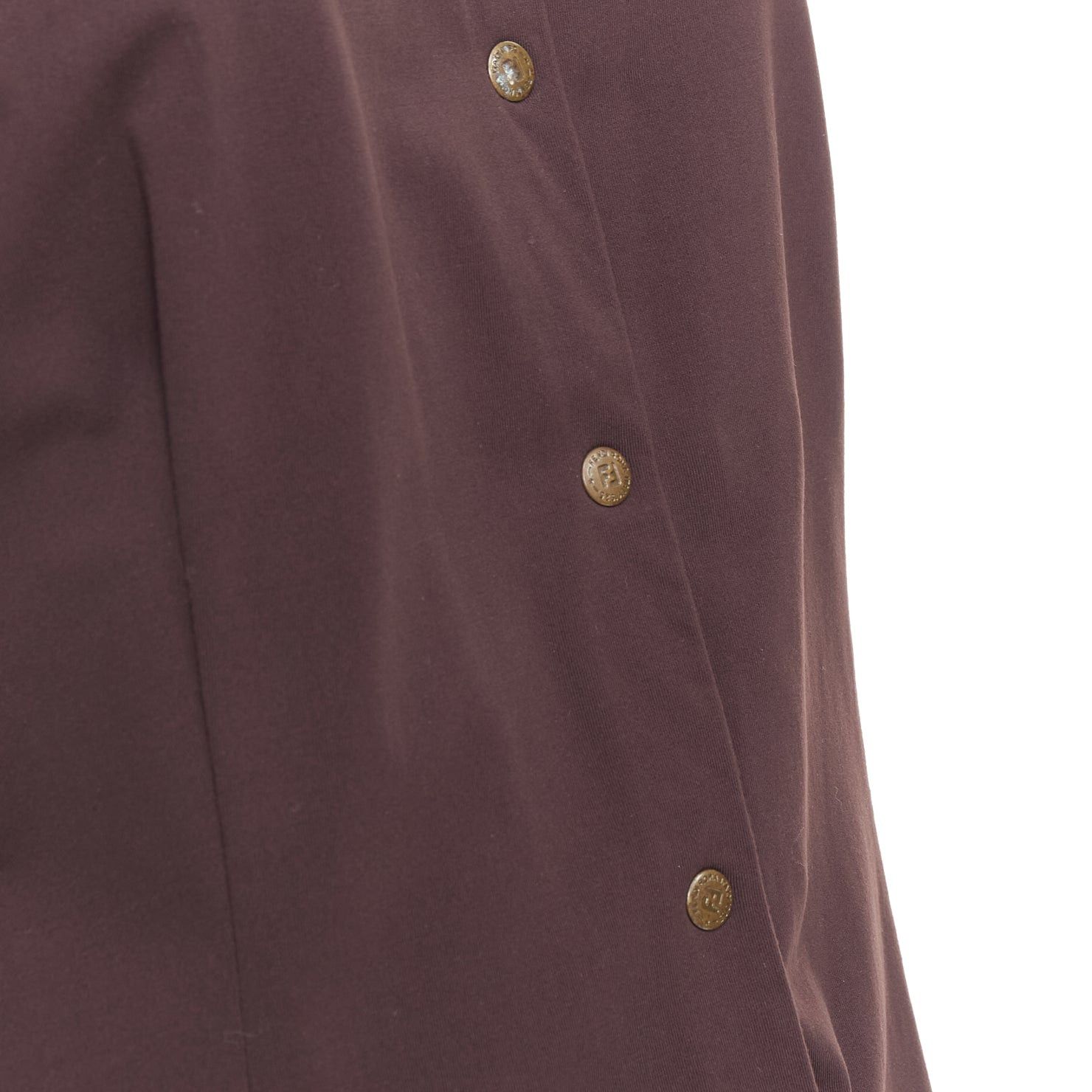 Fendi FENDI Jeans Vintage brown FF logo buttons fitted long sleeves shirt Size S / US 4 / IT 40 - 7 Thumbnail