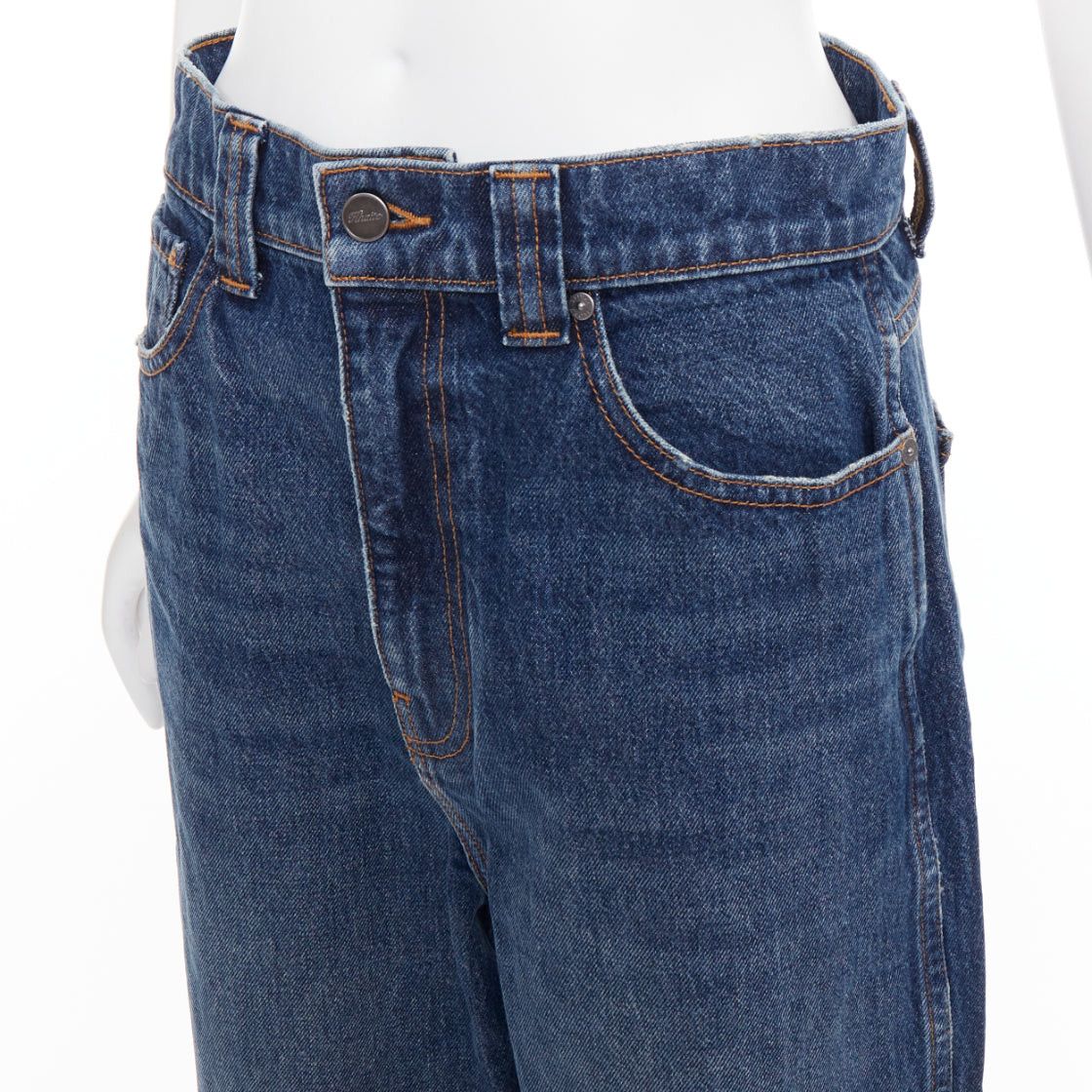 KHAITE KHAITE Albi dark blue washed high waist tapered relaxed jeans 30" Size 30" / US 8 / IT 44 - 2 Thumbnail