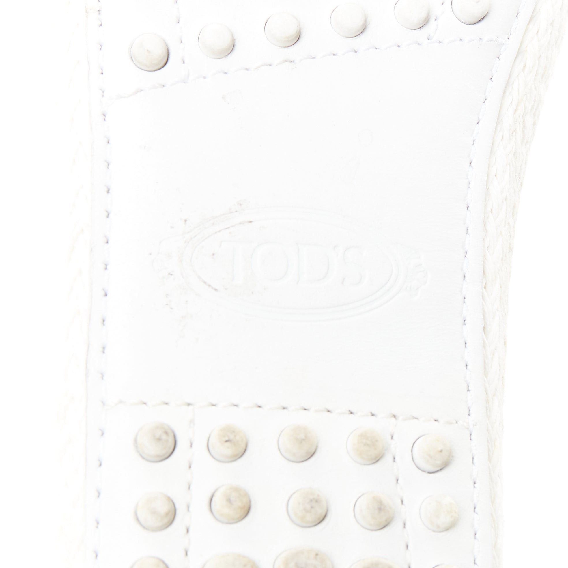 Tod's TOD'S white gold mirror polka dot leather espadrille loafers EU36 Size US 6 / IT 36 - 10 Thumbnail