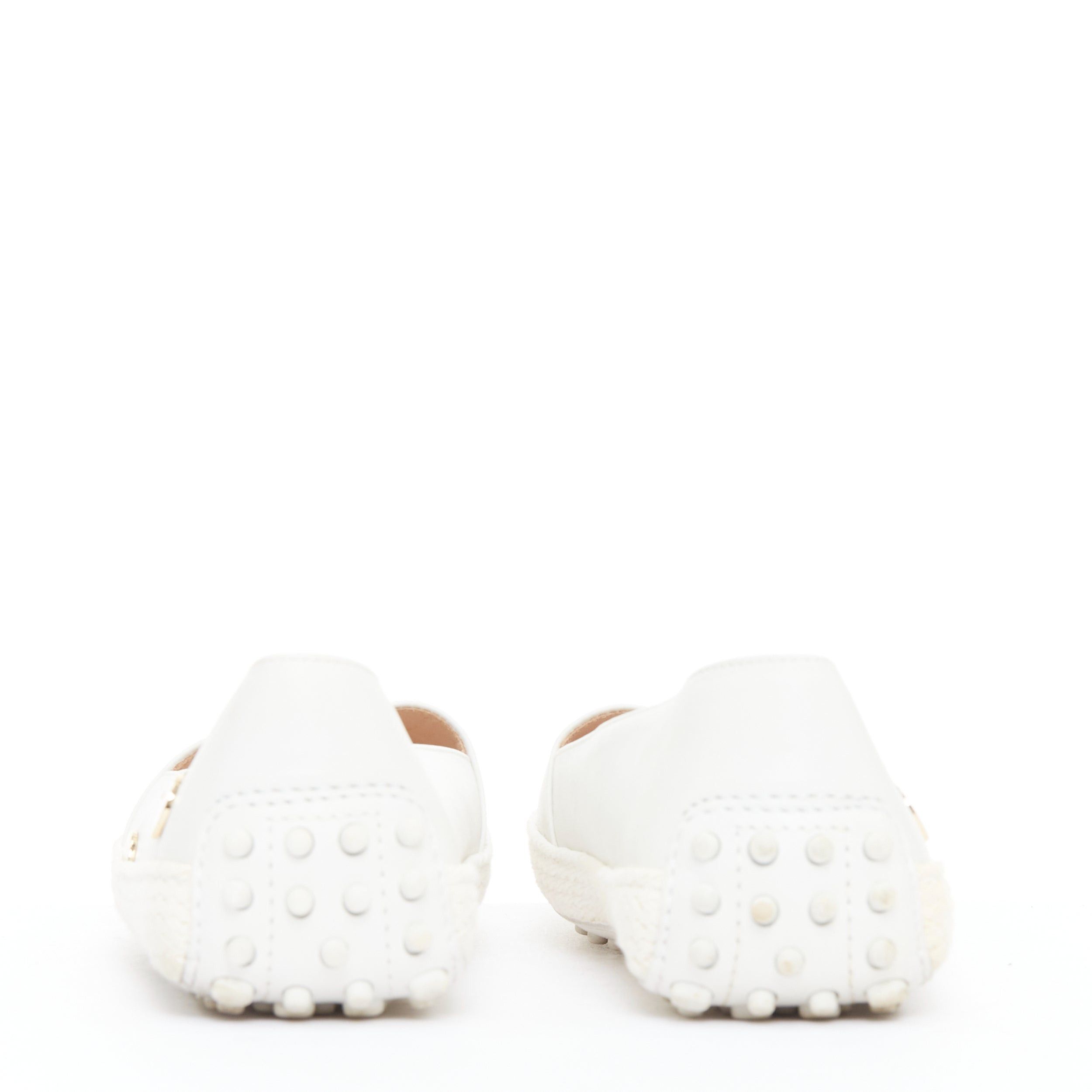 Tod's TOD'S white gold mirror polka dot leather espadrille loafers EU36 Size US 6 / IT 36 - 5 Thumbnail