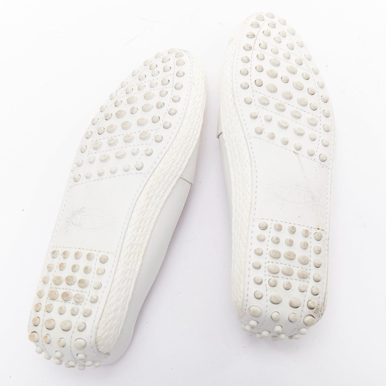 Tod's TOD'S white gold mirror polka dot leather espadrille loafers EU36 Size US 6 / IT 36 - 11 Thumbnail