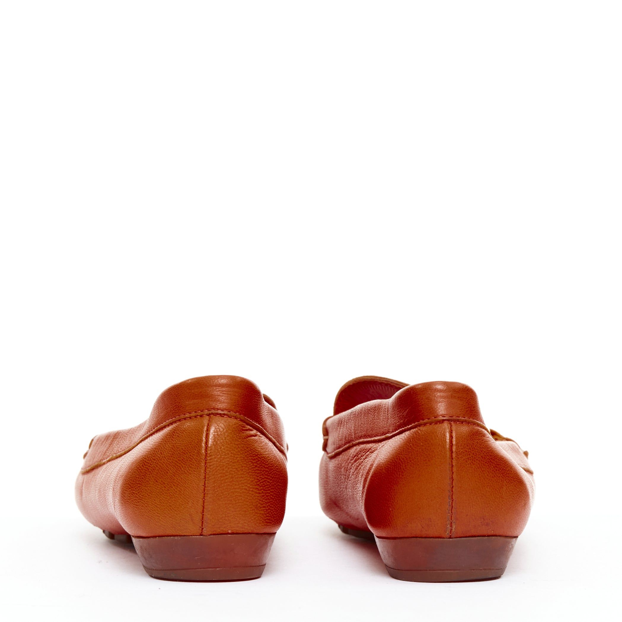 Salvatore Ferragamo SALVATORE FERRAGAMO burnt orange leather gold logo buckle loafers 6.5 Size US 6.5 / IT 36.5 - 5 Thumbnail