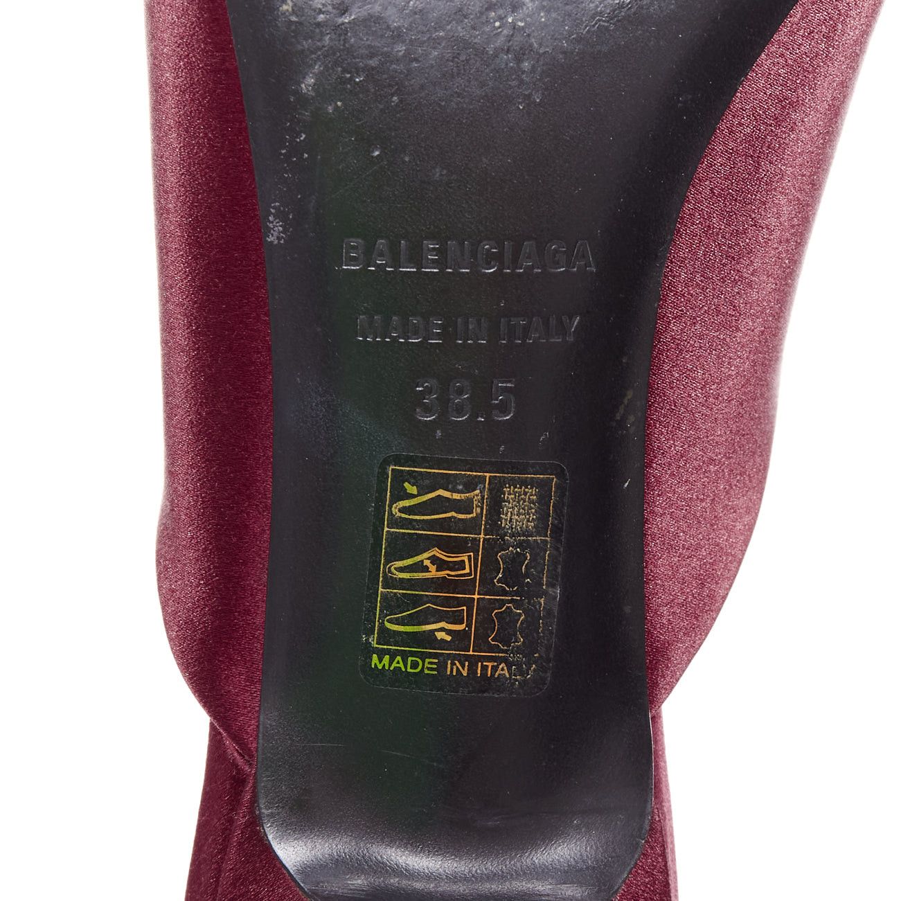 Balenciaga BALENCIAGA Demna Knife Mules burgundy satin bow pointy kitten heels EU38.5 Size US 8.5 / IT 38.5 - 10 Thumbnail