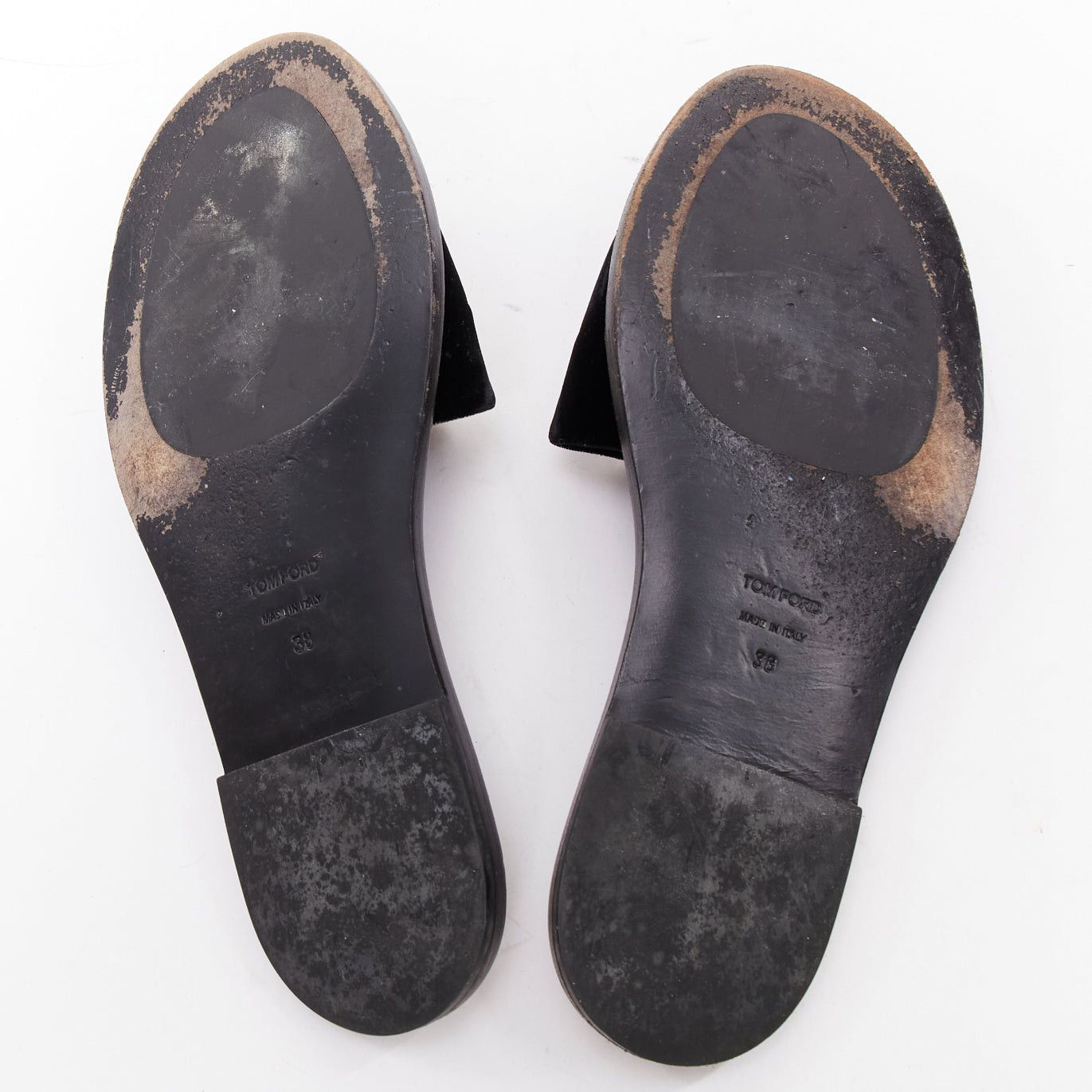 Tom Ford TOM FORD black velvet silver big crystal TF embellished flat sandals EU38 Size US 8 / IT 38 - 11 Thumbnail