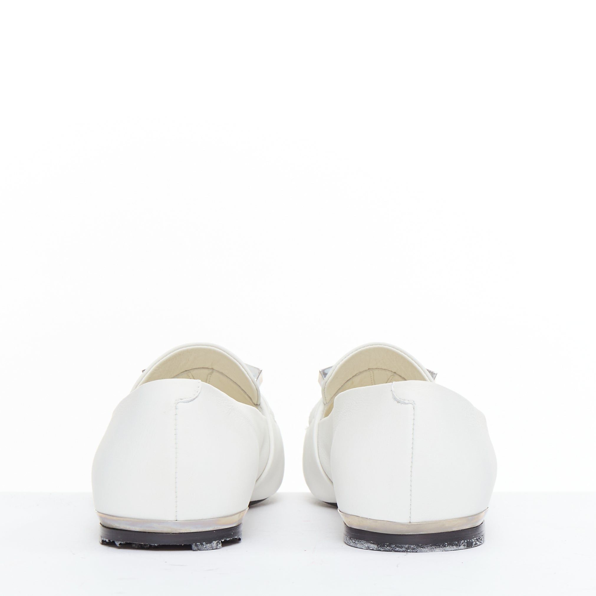 Proenza Schouler PROENZA SCHOULER white smooth leather signature silver embellishment flats EU39 Size US 9 / IT 39 - 5 Thumbnail