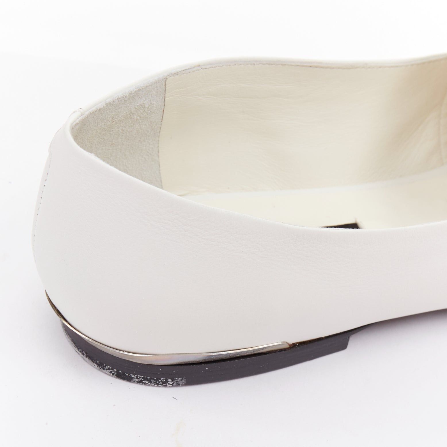 Proenza Schouler PROENZA SCHOULER white smooth leather signature silver embellishment flats EU39 Size US 9 / IT 39 - 8 Thumbnail