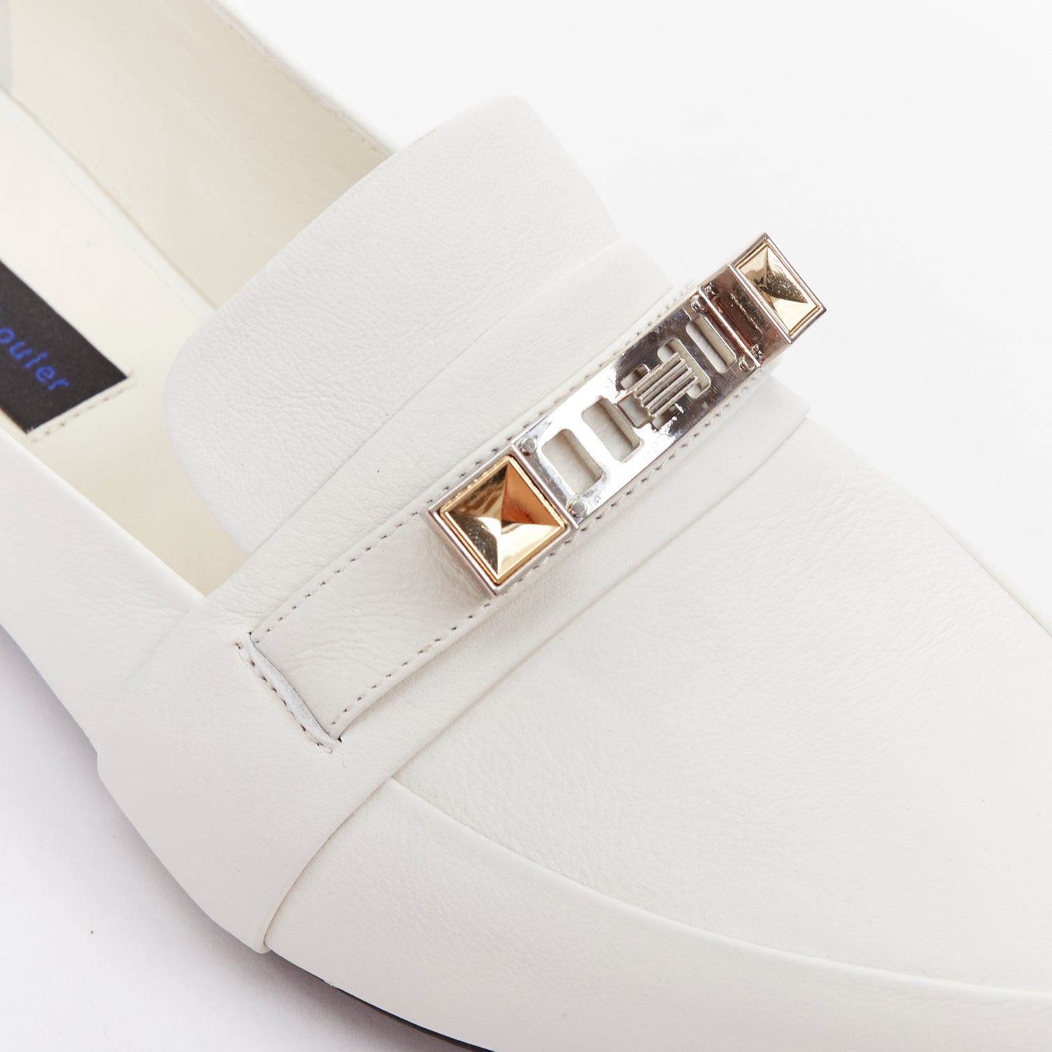 Proenza Schouler PROENZA SCHOULER white smooth leather signature silver embellishment flats EU39 Size US 9 / IT 39 - 7 Thumbnail