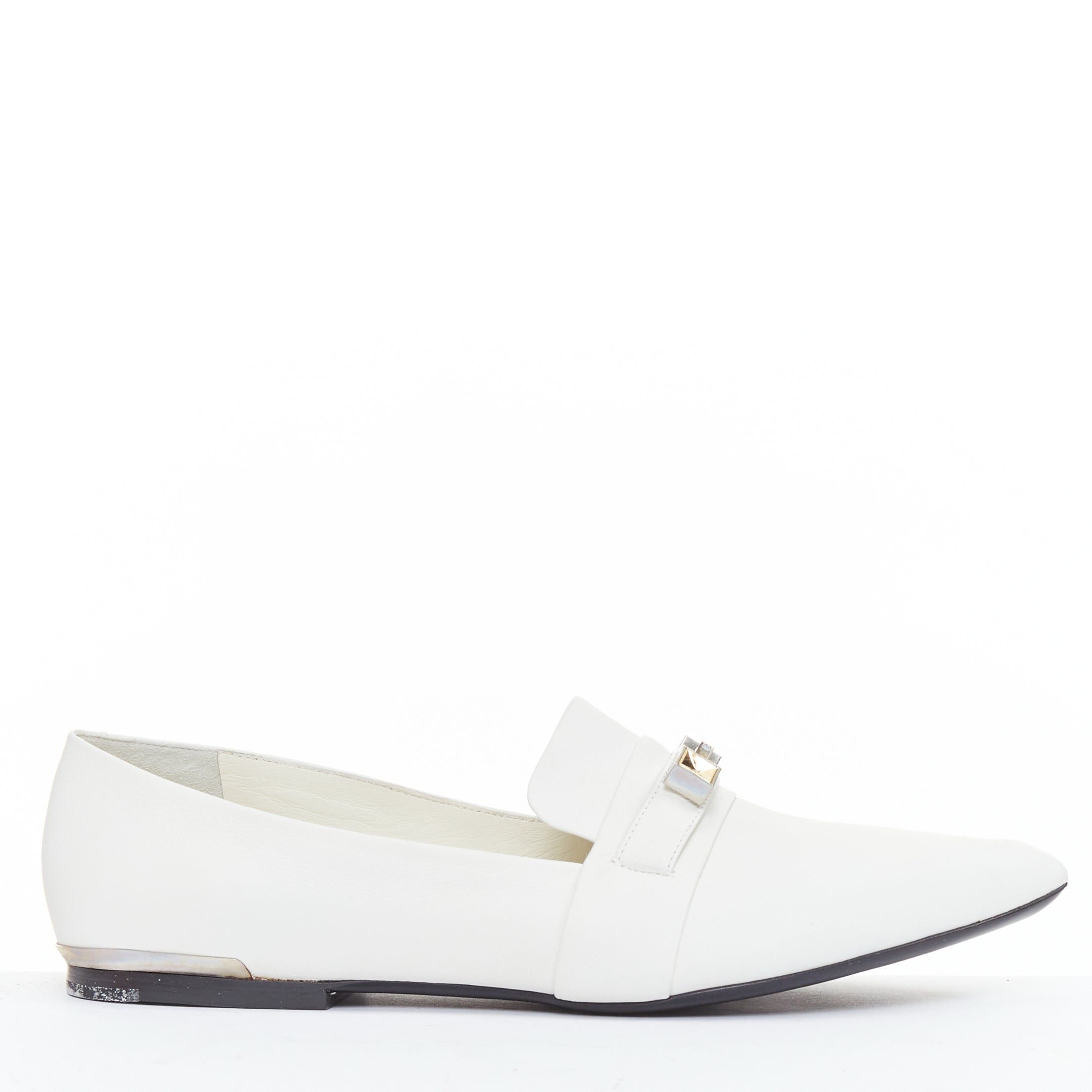 Proenza Schouler PROENZA SCHOULER white smooth leather signature silver embellishment flats EU39 Size US 9 / IT 39 - 2 Thumbnail