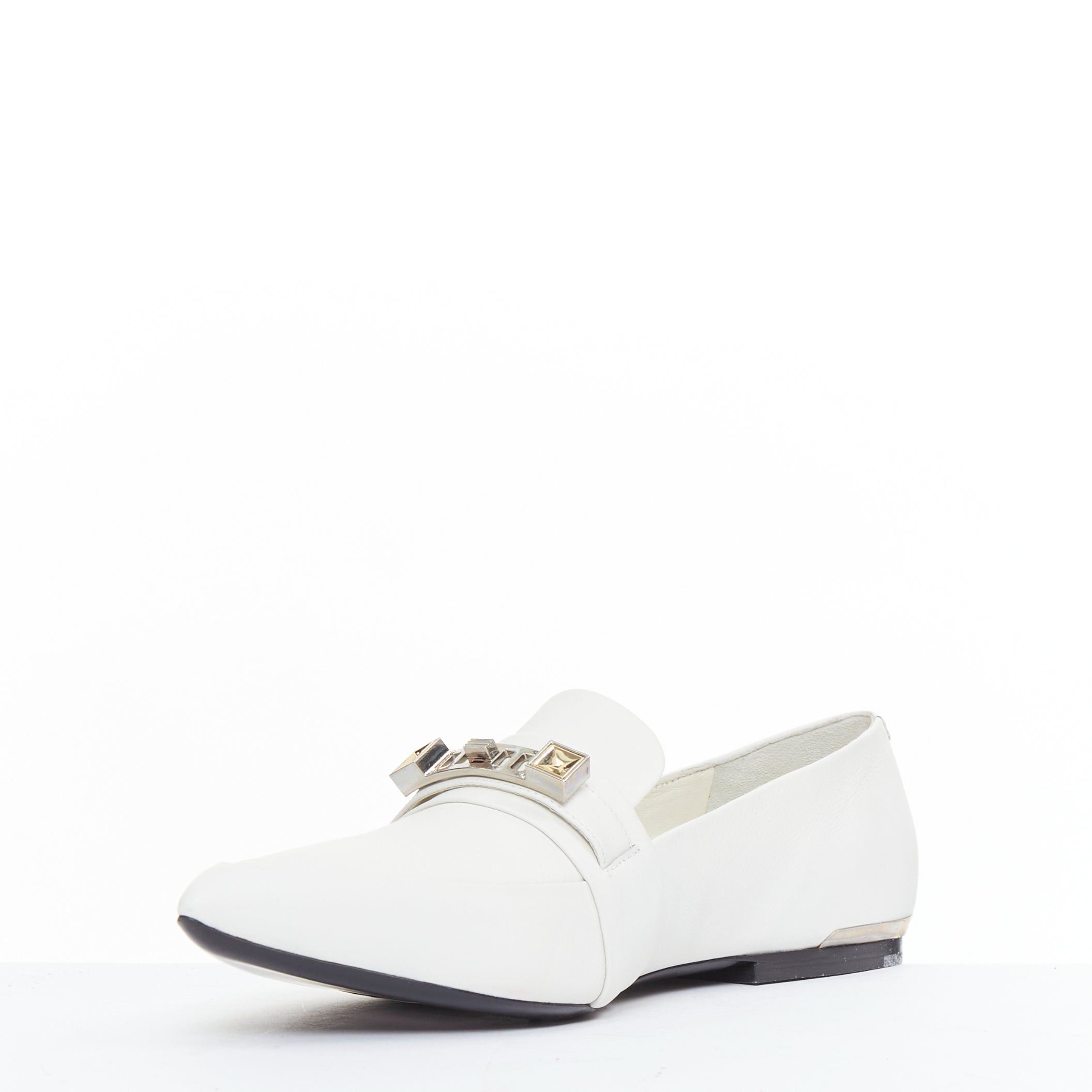 Proenza Schouler PROENZA SCHOULER white smooth leather signature silver embellishment flats EU39 Size US 9 / IT 39 - 4 Thumbnail