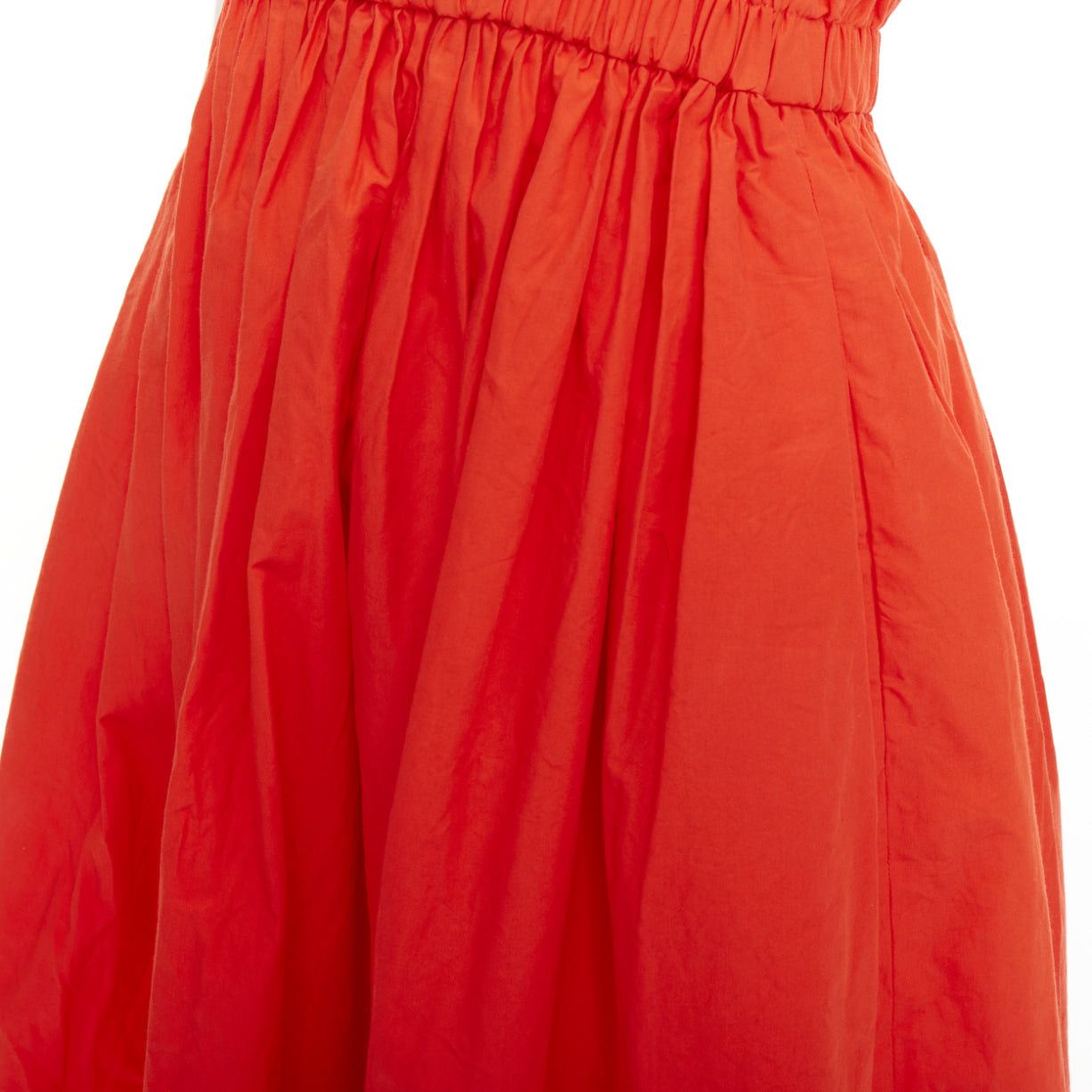 Fendi FENDI orange poplin embroidered eyelets ruched cap sleeve sundress Size M / US 6-8 / IT 42-44 - 7 Thumbnail